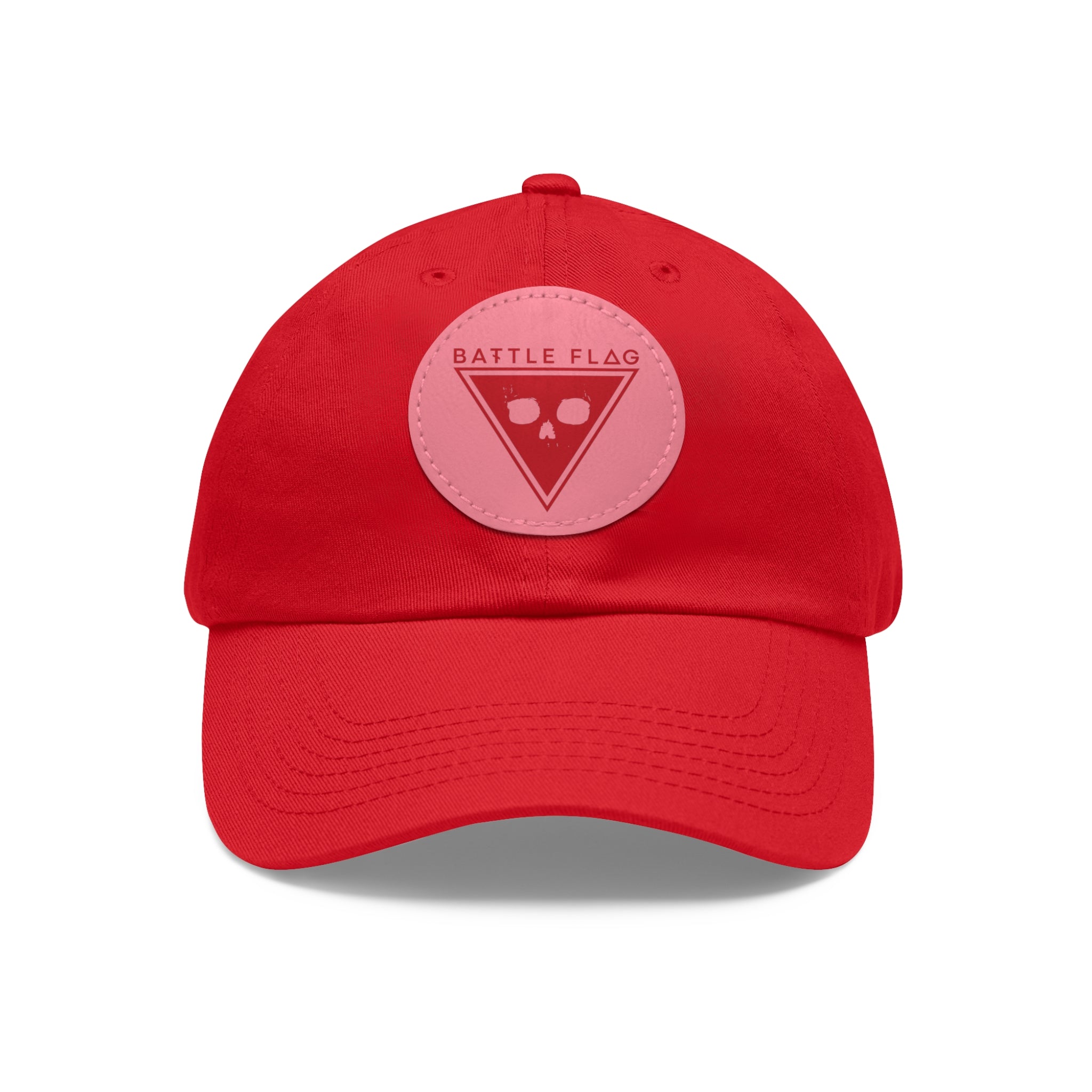 Battle Flag Hat with Leather Patch - Red Emblem