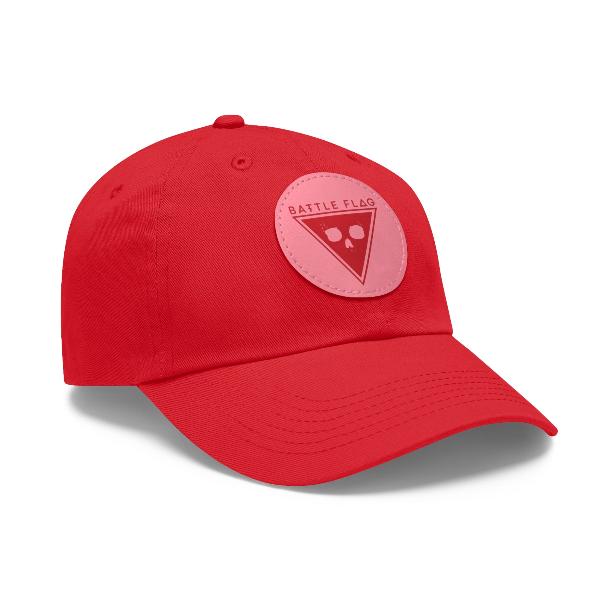 Battle Flag Hat with Leather Patch - Red Emblem