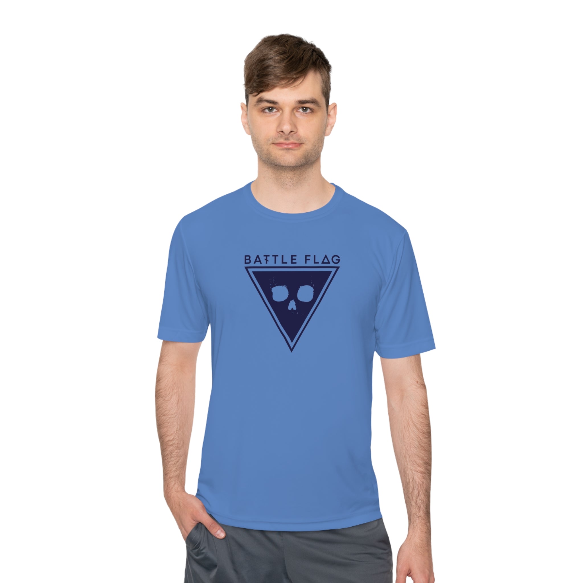 Battle Flag Unisex Moisture Wicking Tee - Blue Emblem