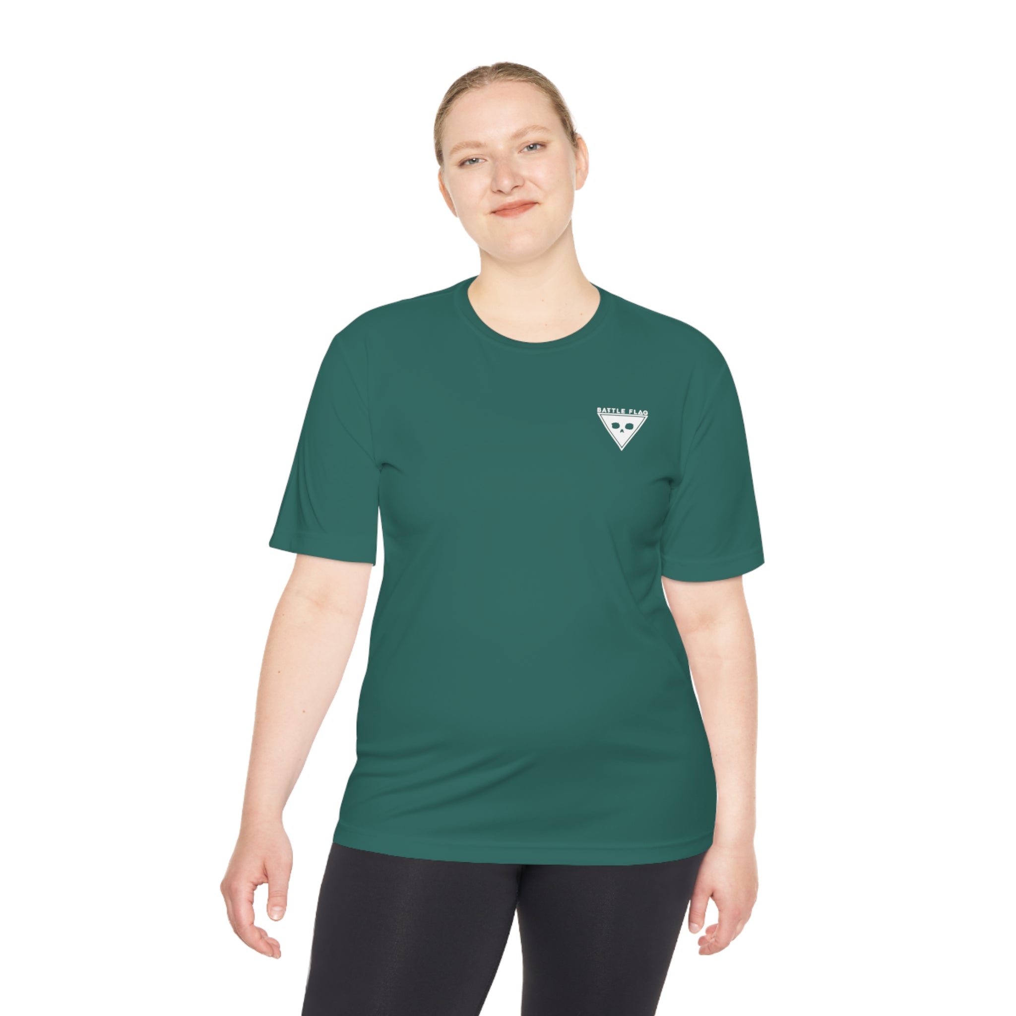 Battle Flag Unisex Moisture Wicking Tee - Small White Emblem