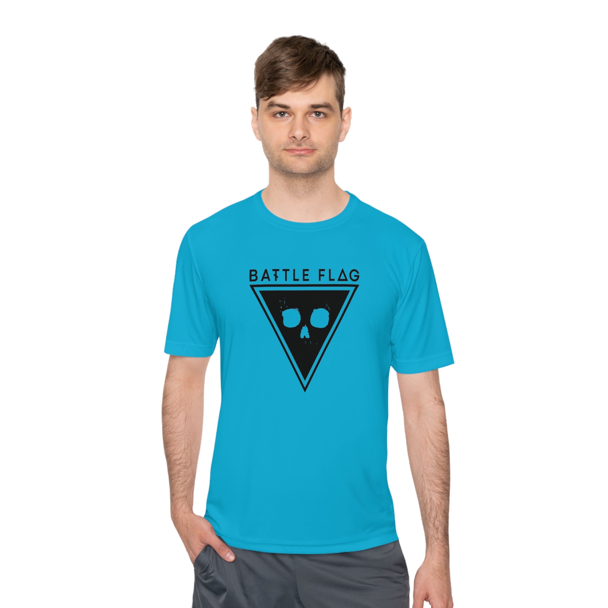 Battle Flag Unisex Moisture Wicking Tee - Black Emblem