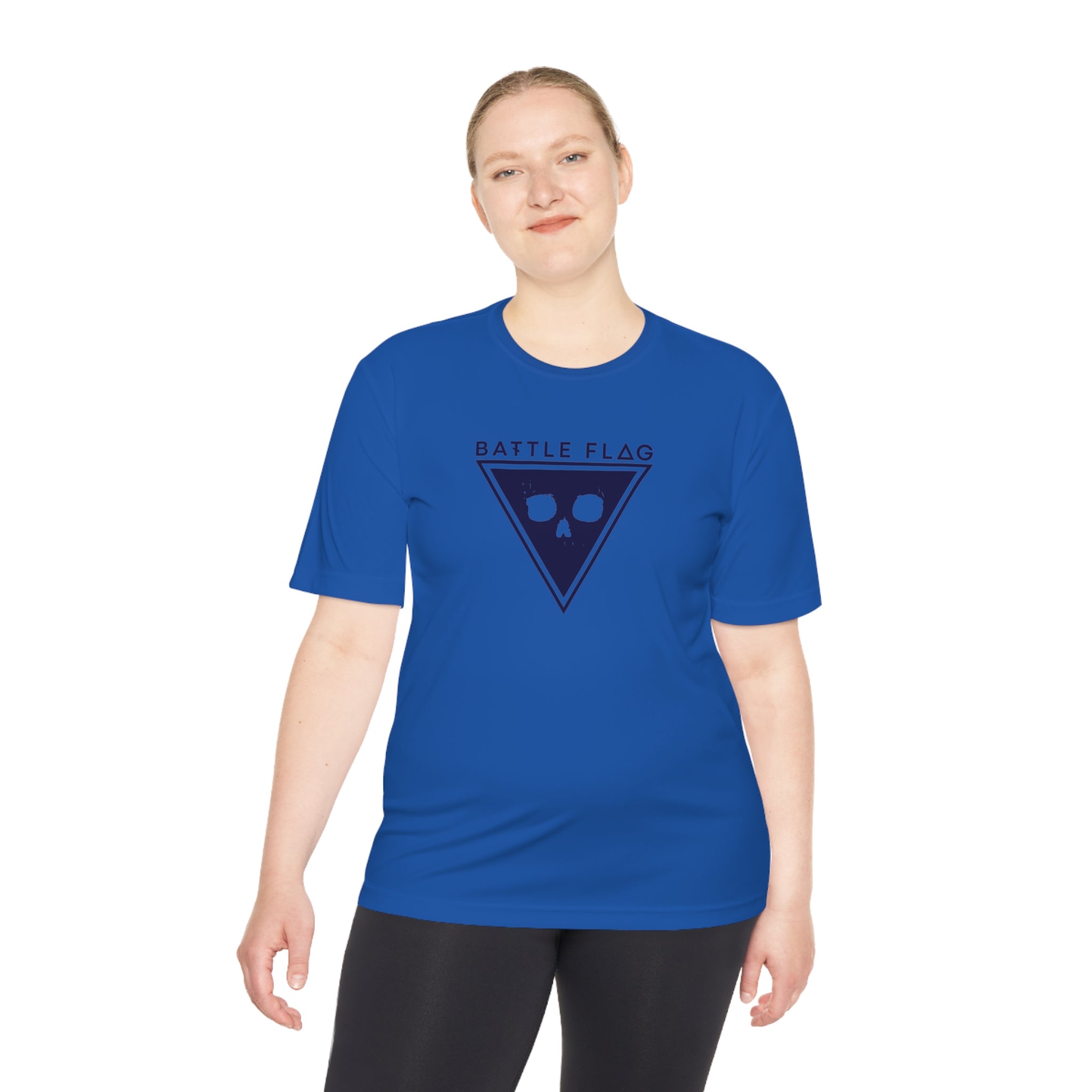 Battle Flag Unisex Moisture Wicking Tee - Blue Emblem