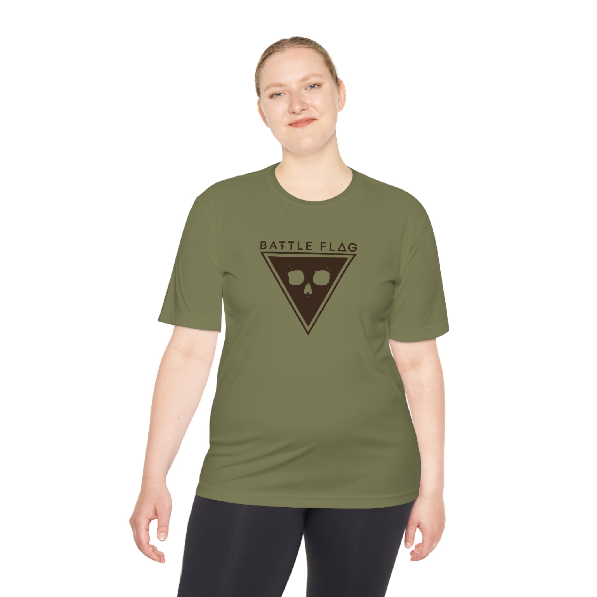 Battle Flag Unisex Moisture Wicking Tee - Brown Emblem