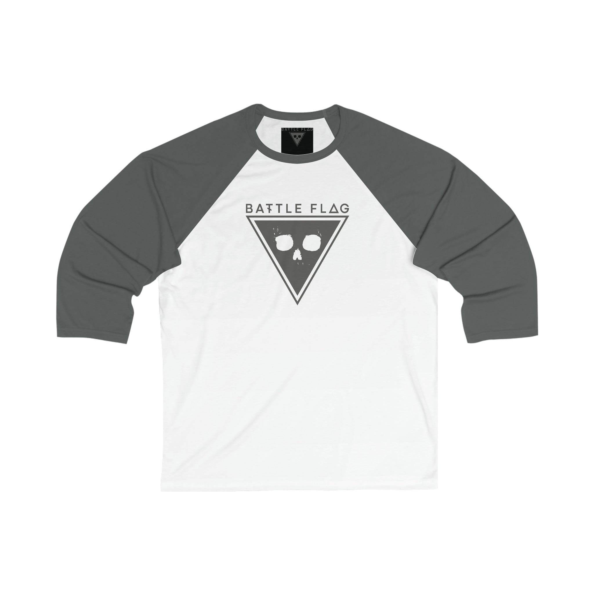 Battle Flag Unisex 3\4 Sleeve Baseball Tee - Grey Emblem