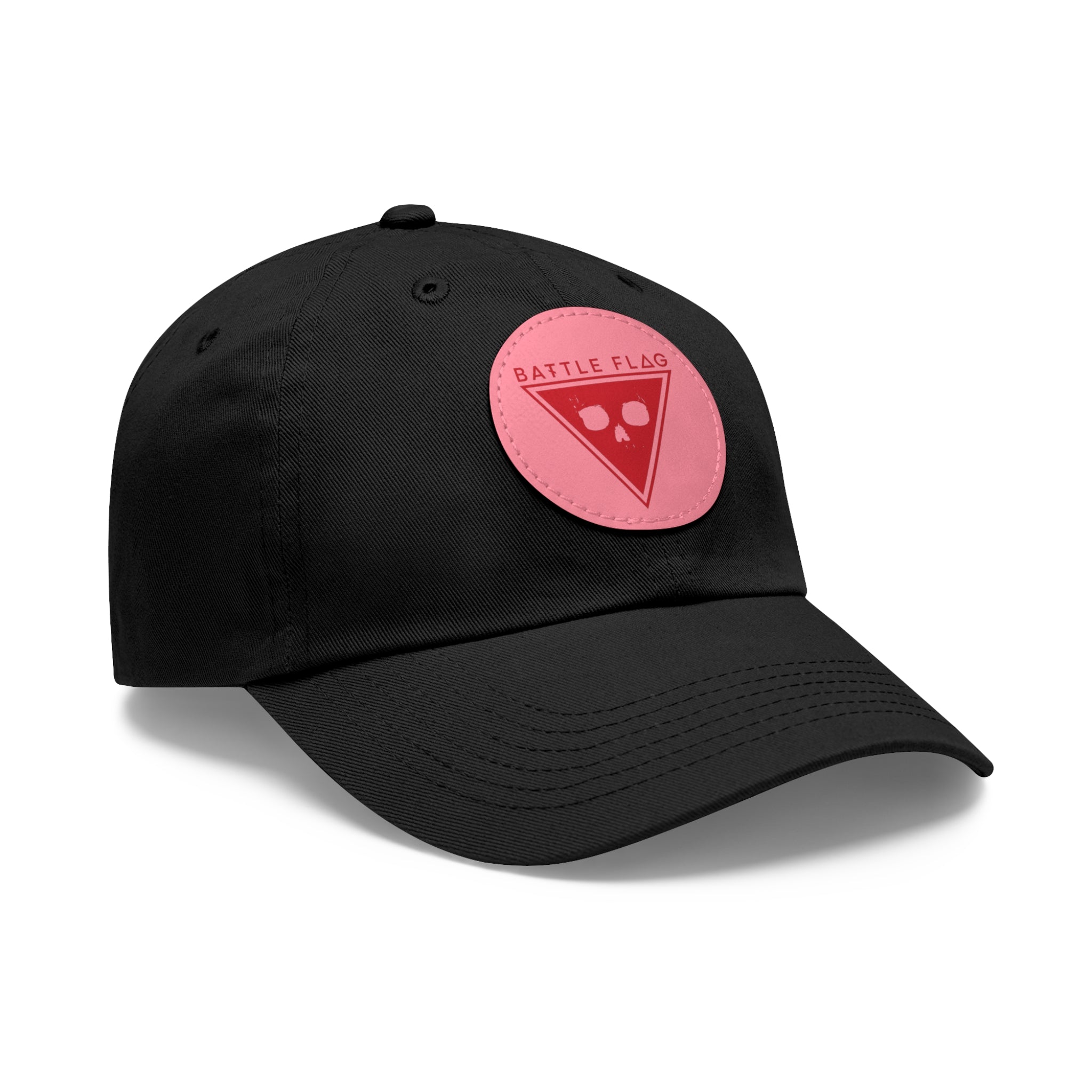 Battle Flag Hat with Leather Patch - Red Emblem