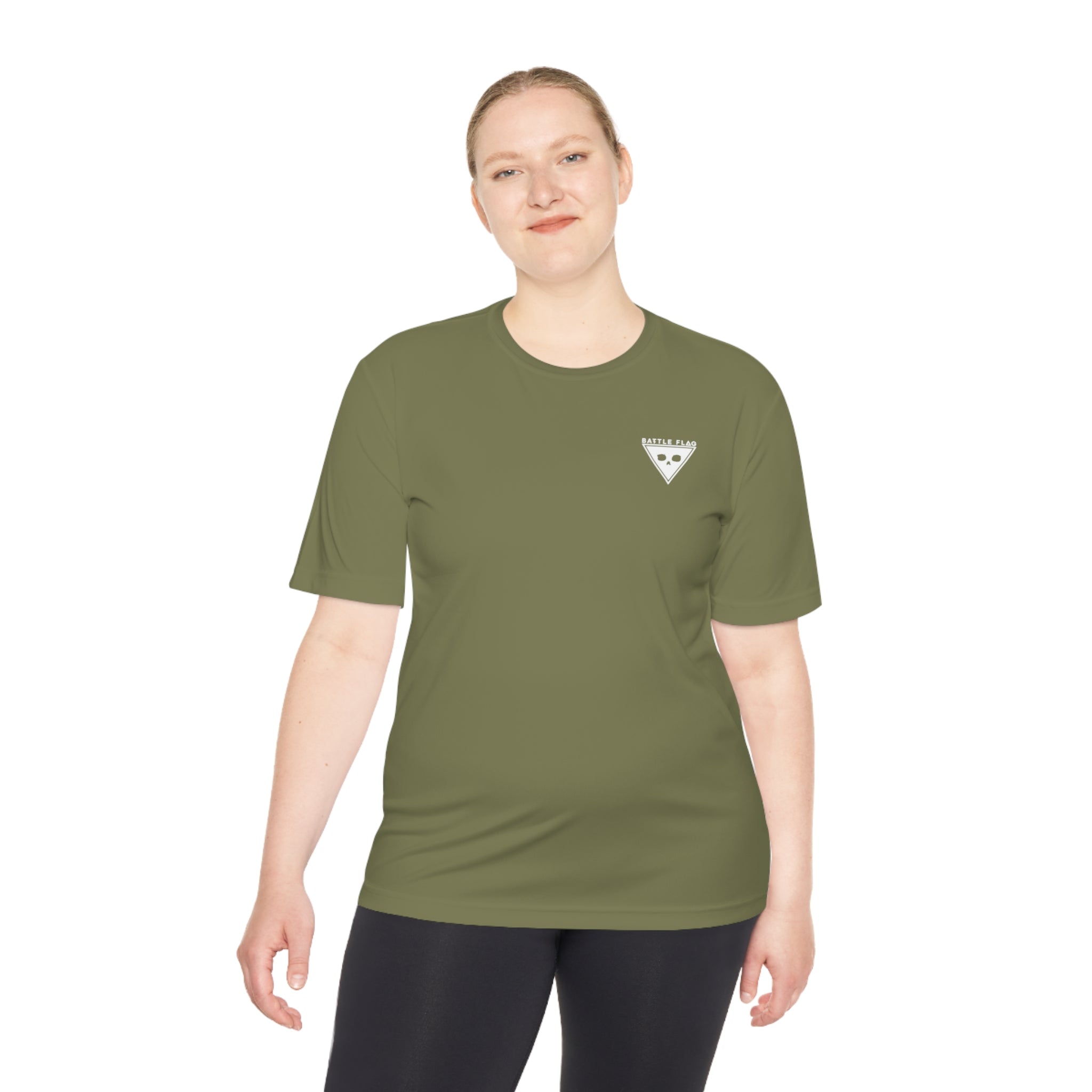 Battle Flag Unisex Moisture Wicking Tee - Small White Emblem