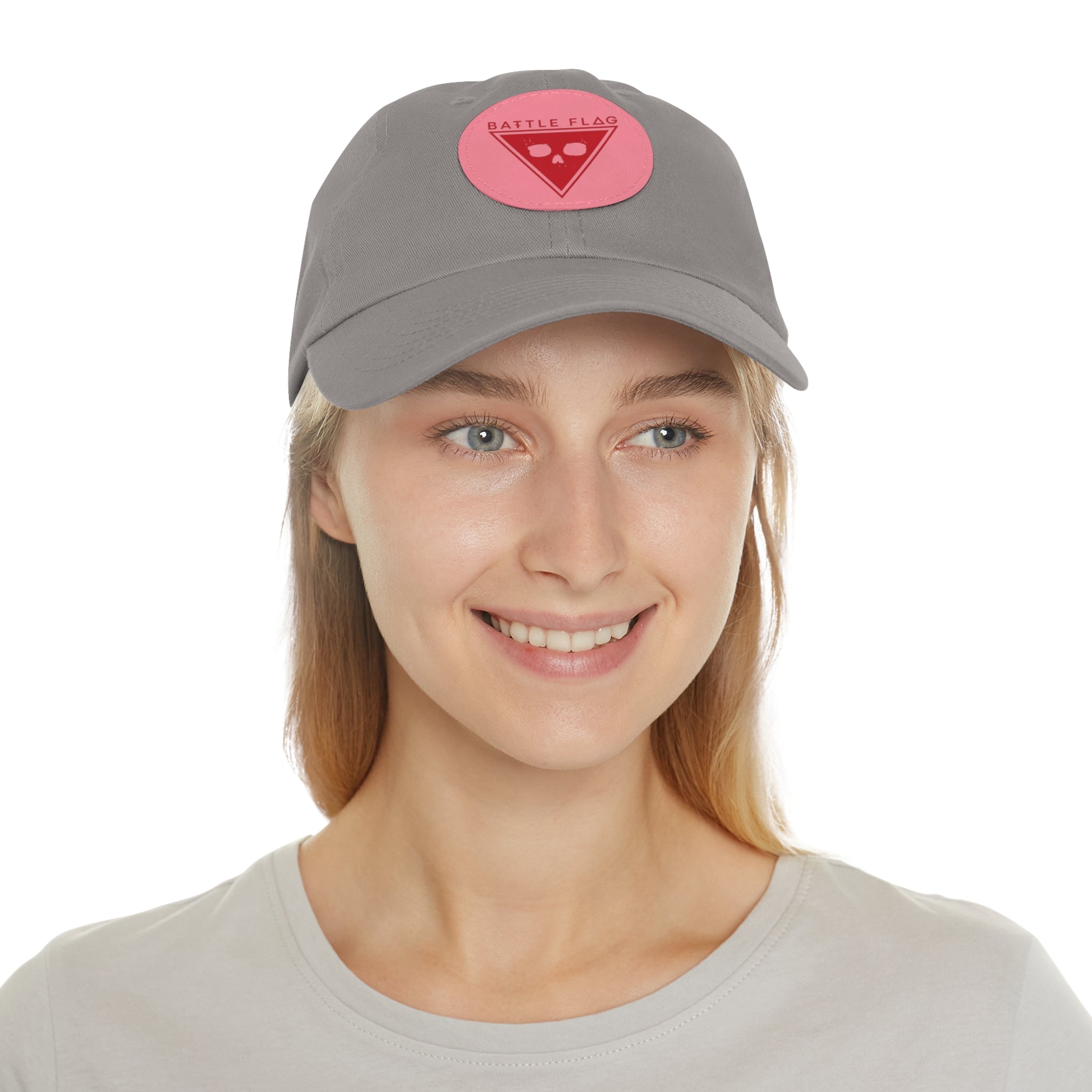 Battle Flag Hat with Leather Patch - Red Emblem