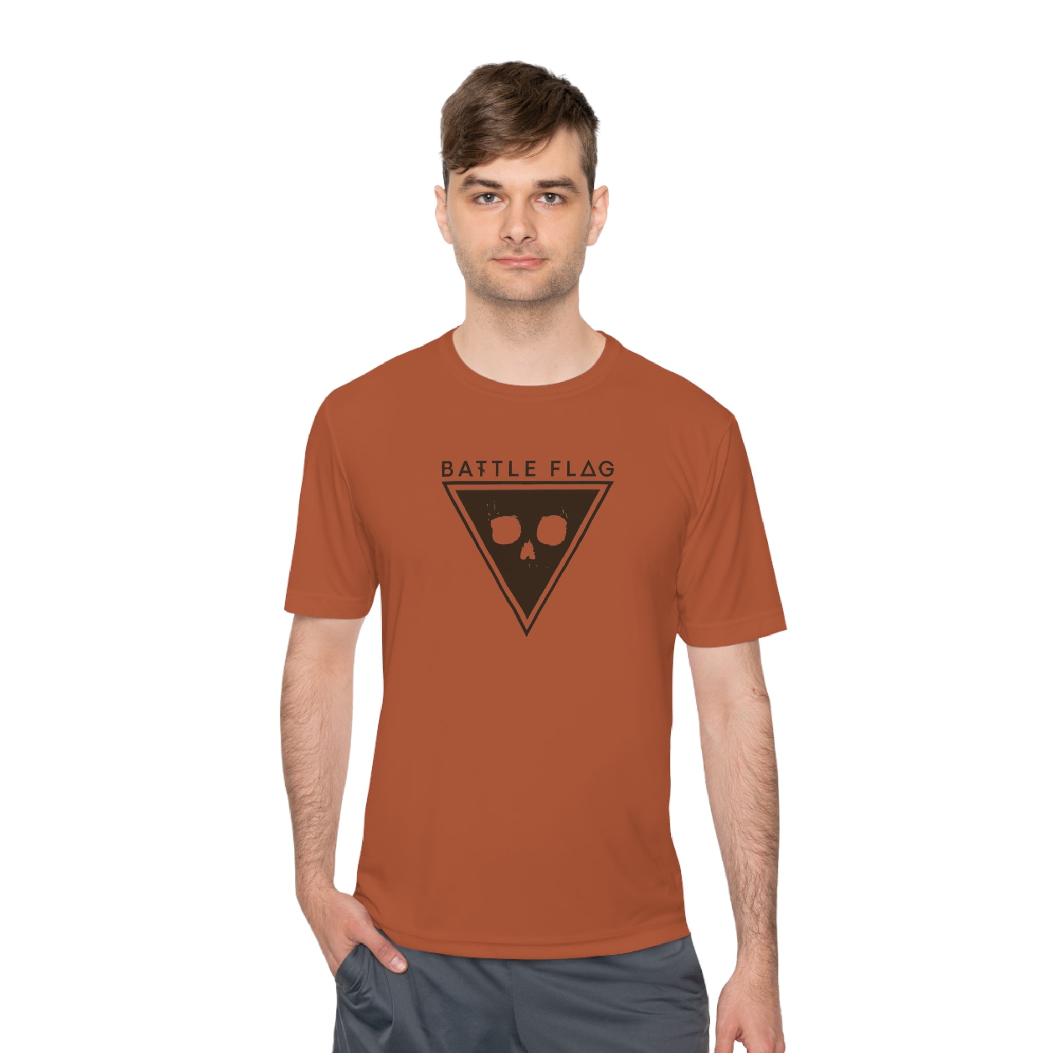 Battle Flag Unisex Moisture Wicking Tee - Brown Emblem