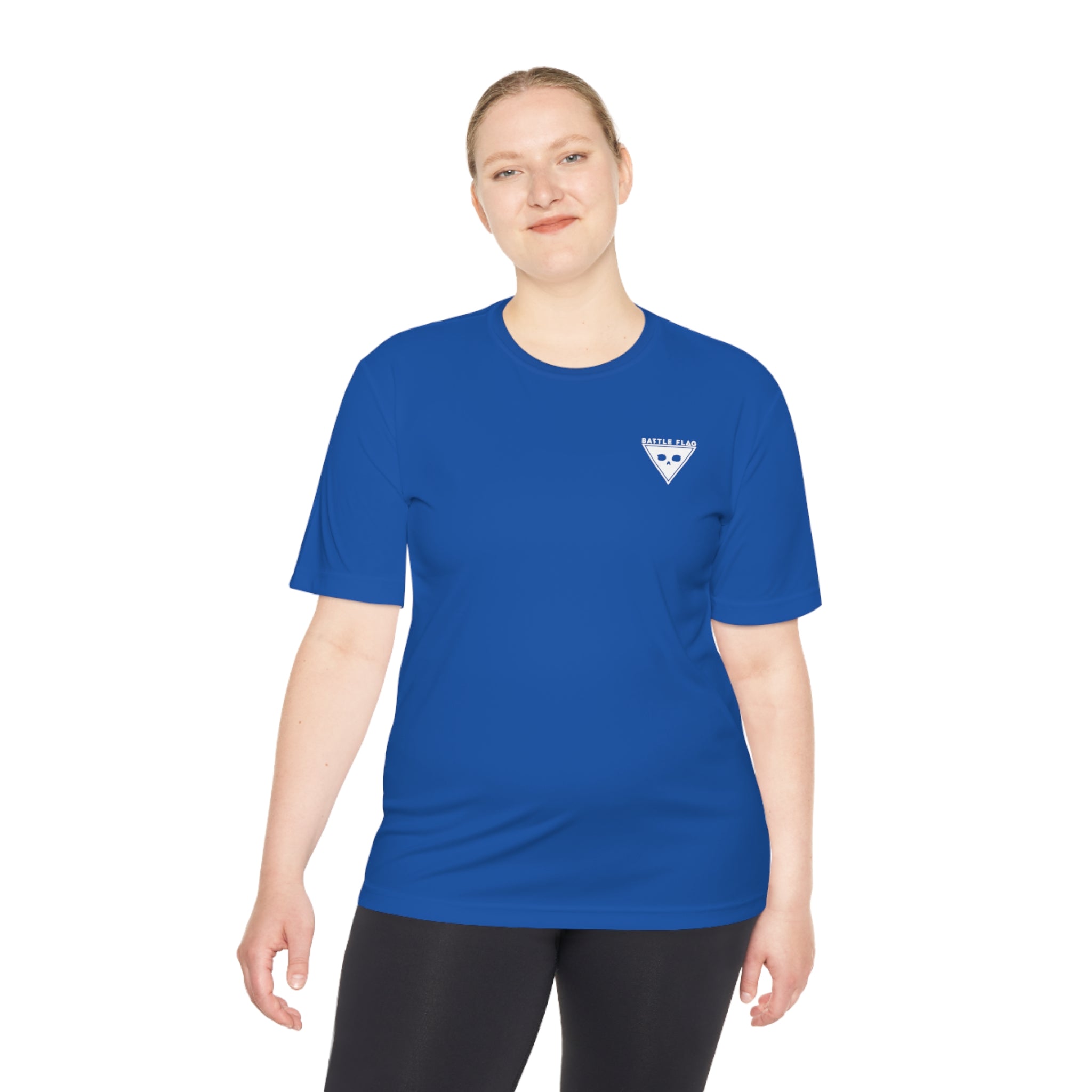 Battle Flag Unisex Moisture Wicking Tee - Small White Emblem