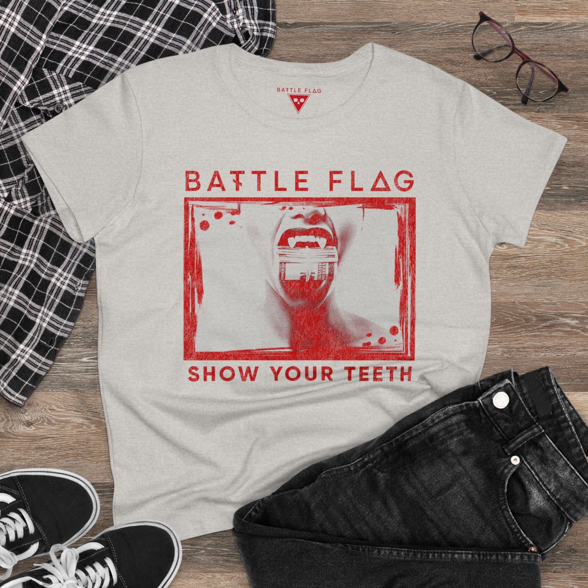 'Show Your Teeth' Women's Midweight Cotton Tee