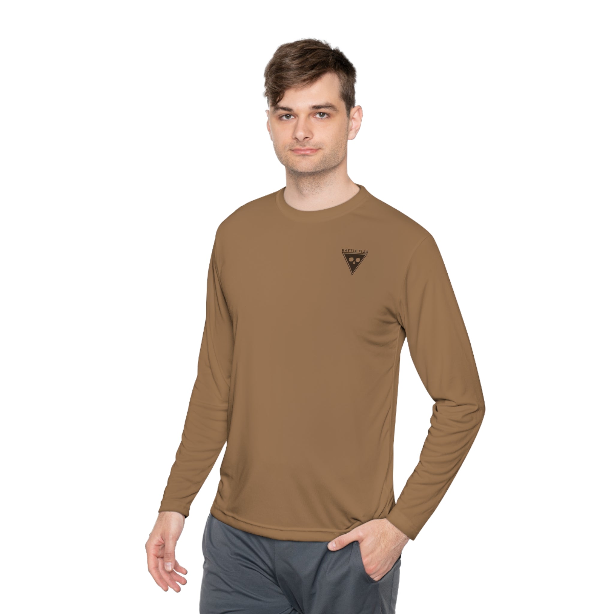 Battle Flag Unisex Lightweight Sport Top - Small Brown Emblem