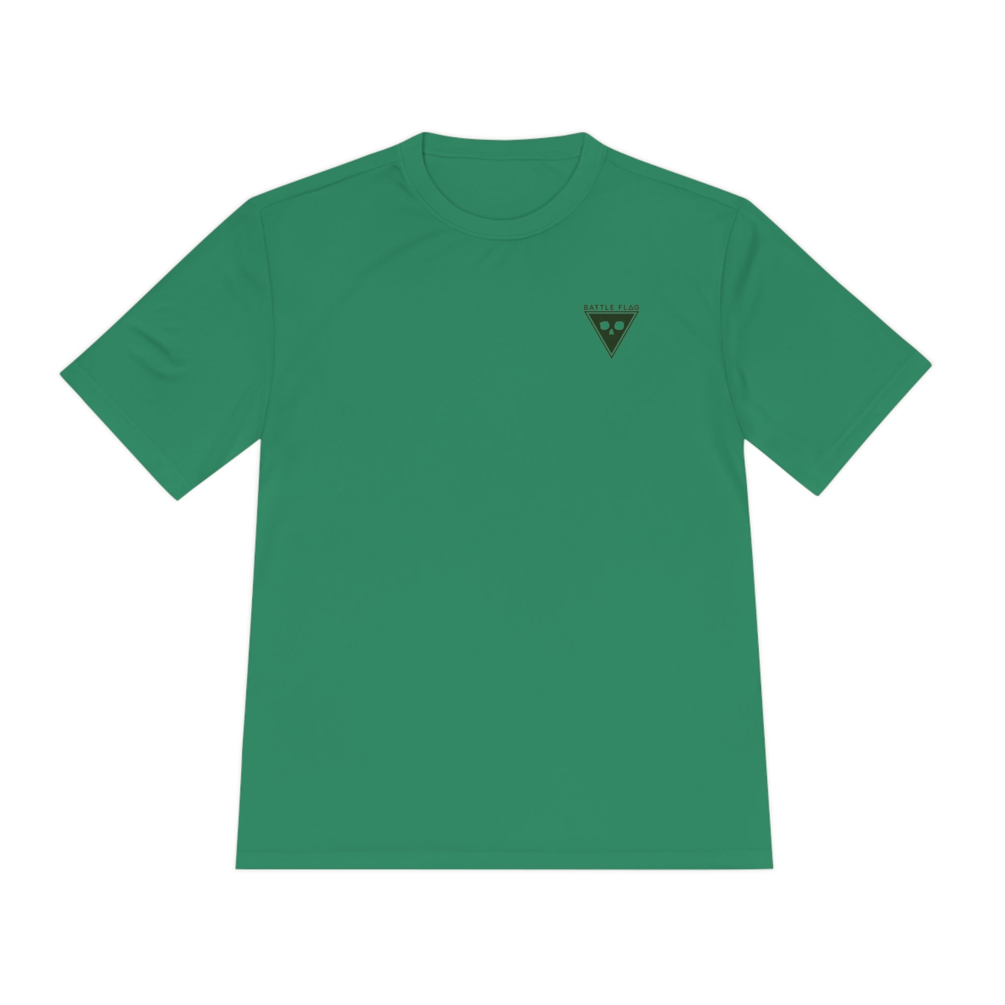 Battle Flag Unisex Moisture Wicking Tee - Small Green Emblem