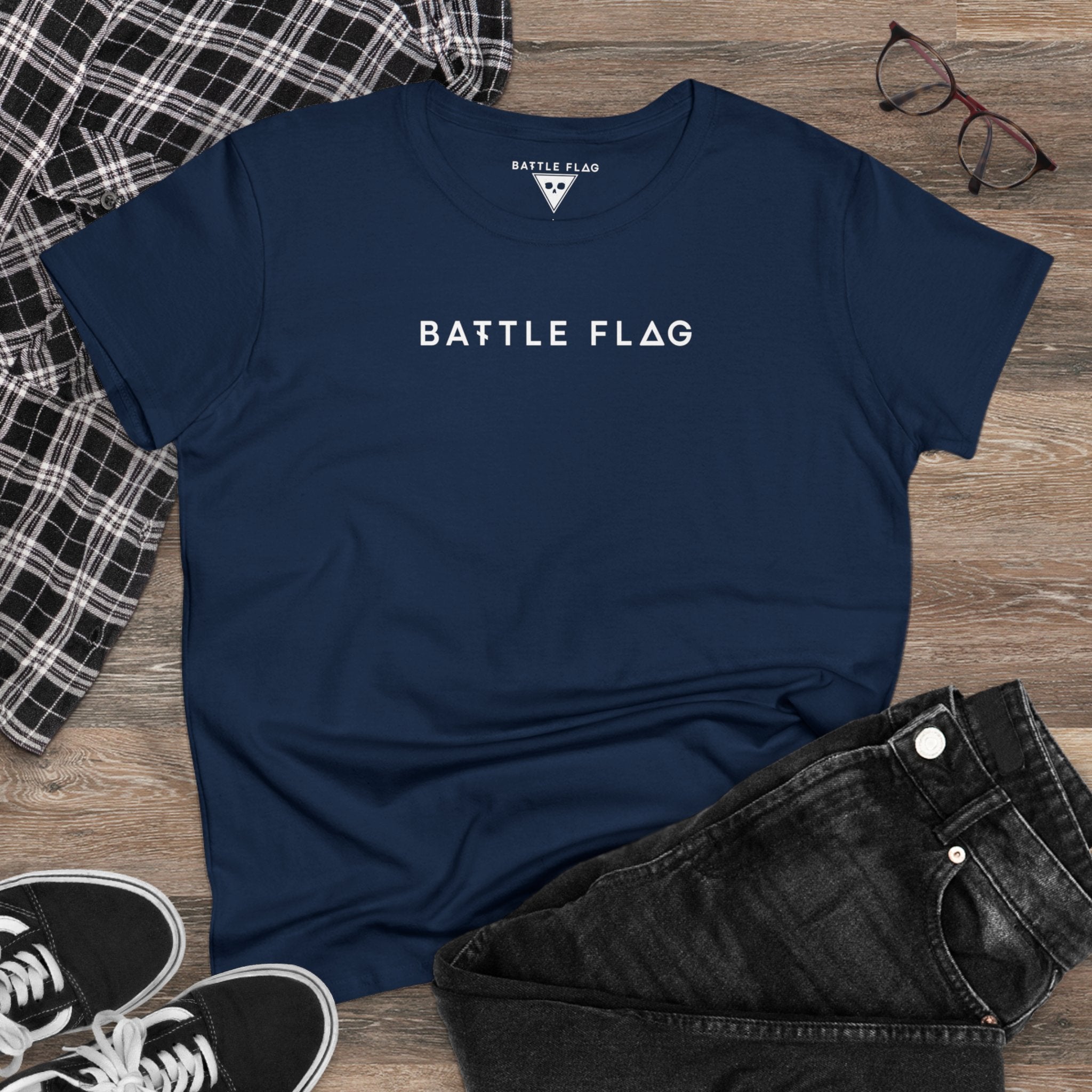 Battle Flag Women's Midweight Cotton Tee