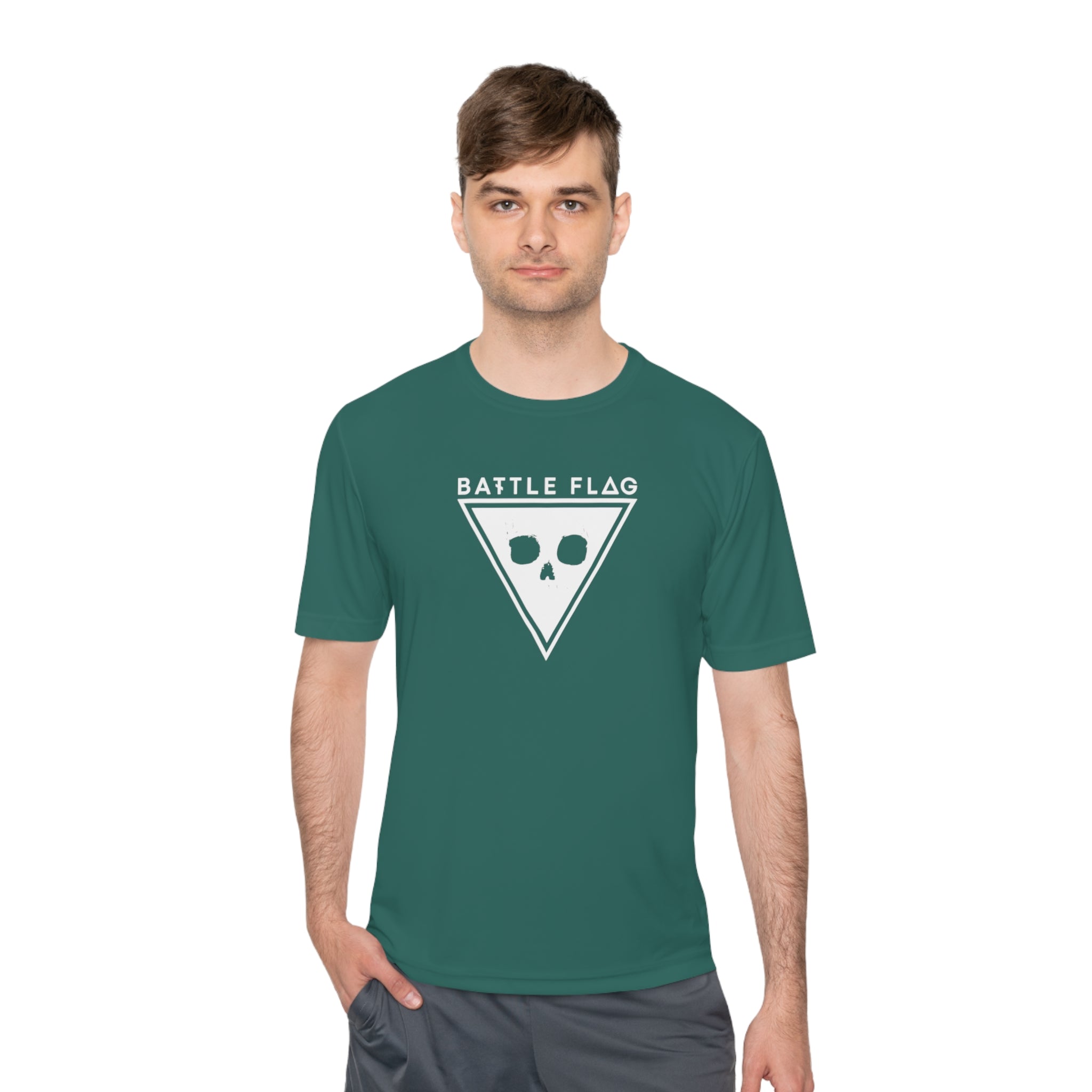 Battle Flag Unisex Moisture Wicking Tee - White Emblem