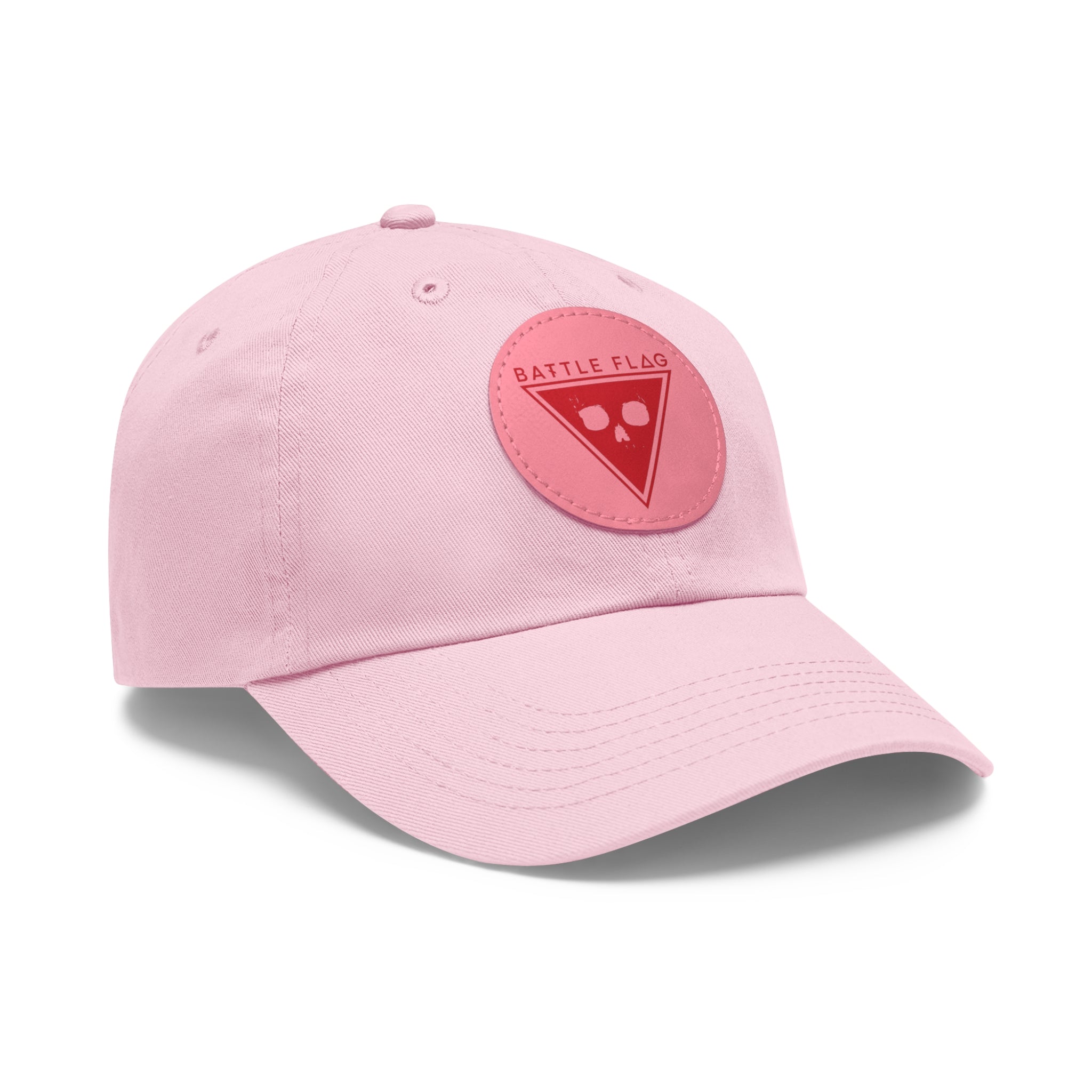 Battle Flag Hat with Leather Patch - Red Emblem