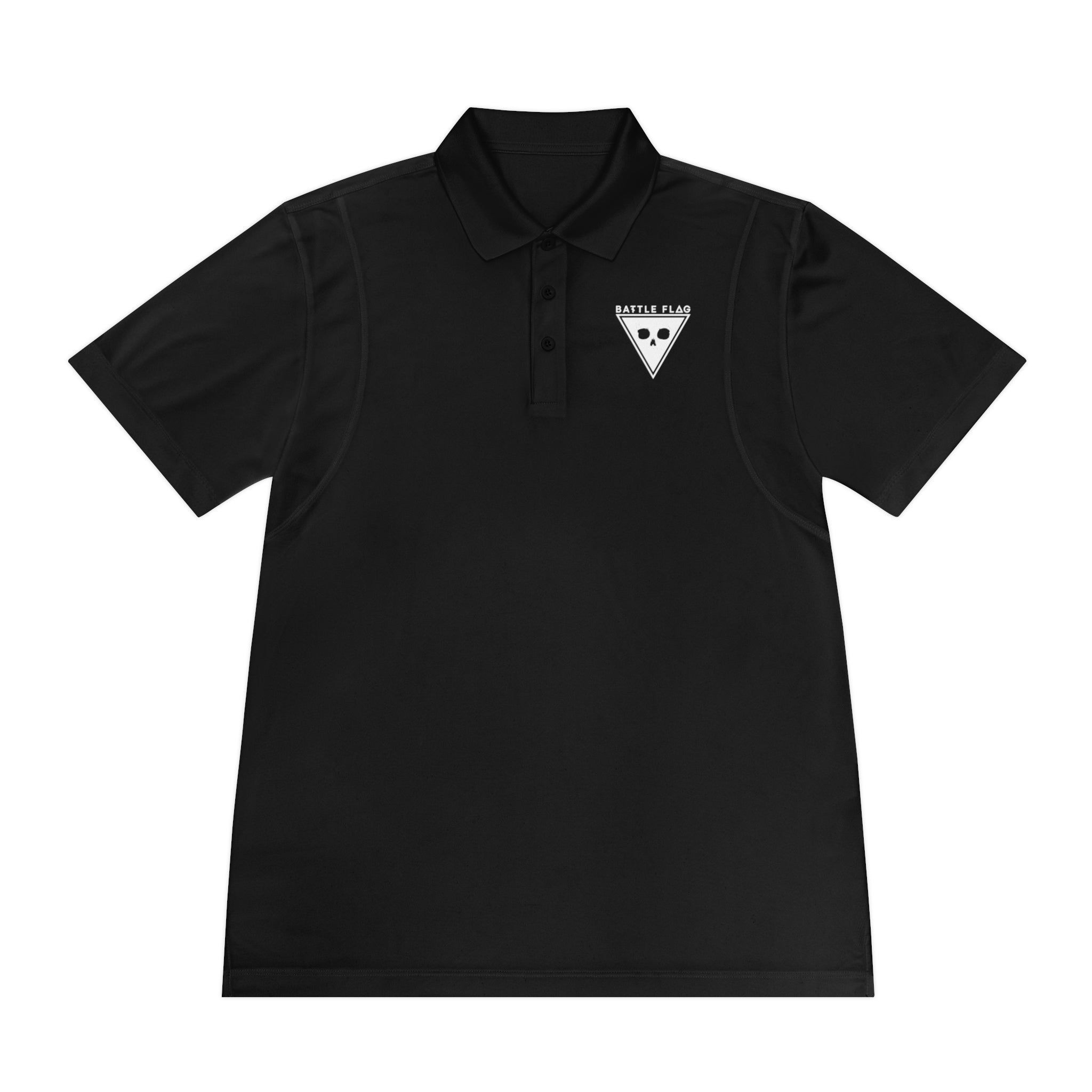 Battle Flag Men's Sport Polo Shirt - White Emblem