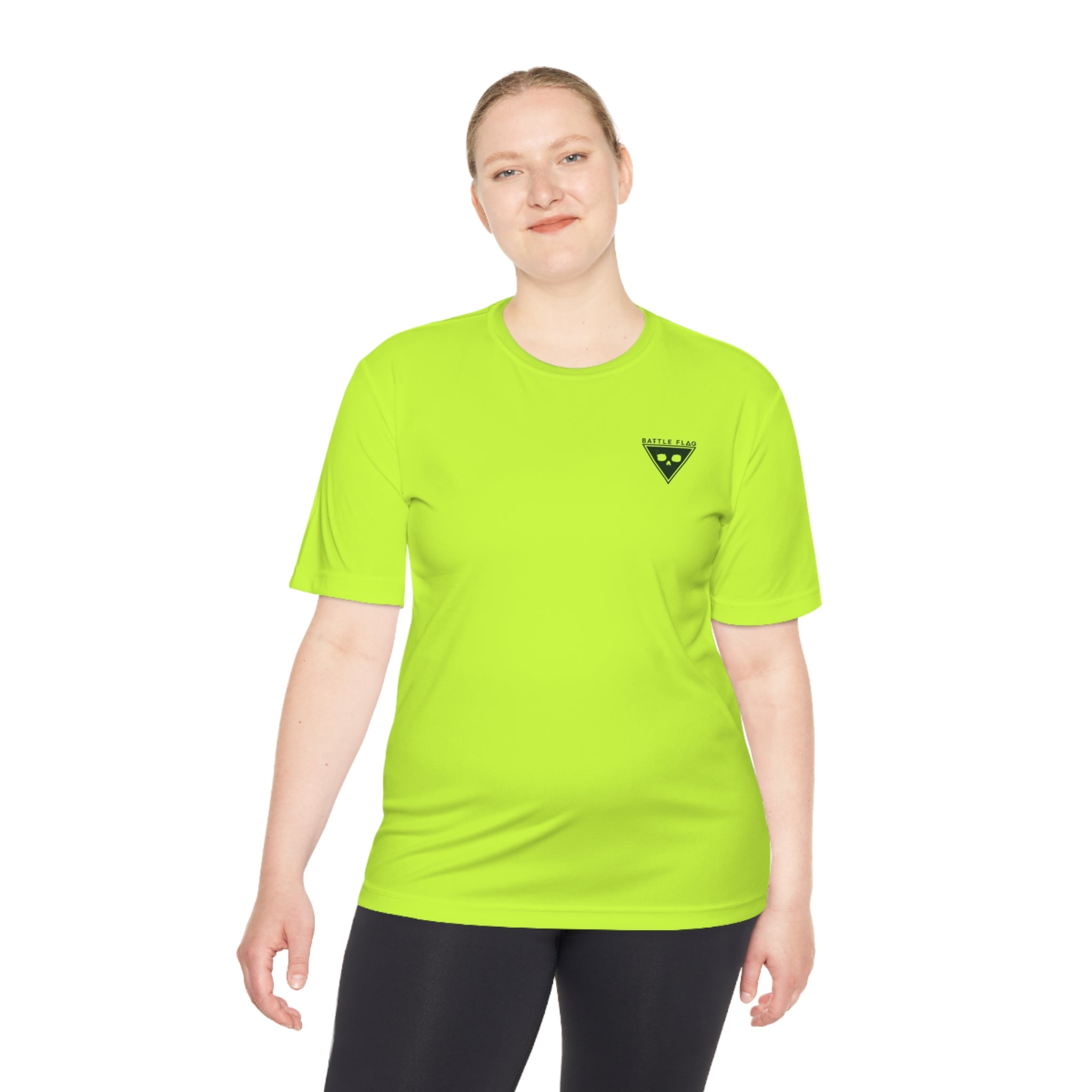 Battle Flag Unisex Moisture Wicking Tee - Small Green Emblem
