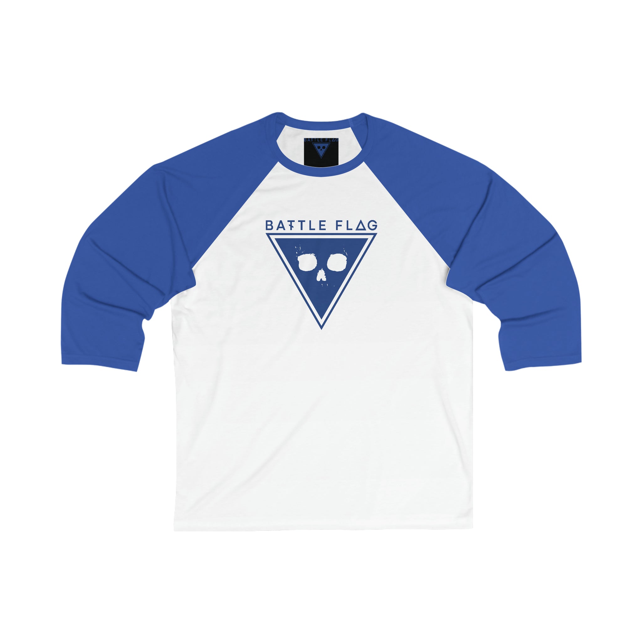 Battle Flag Unisex 3\4 Sleeve Baseball Tee - Blue Emblem