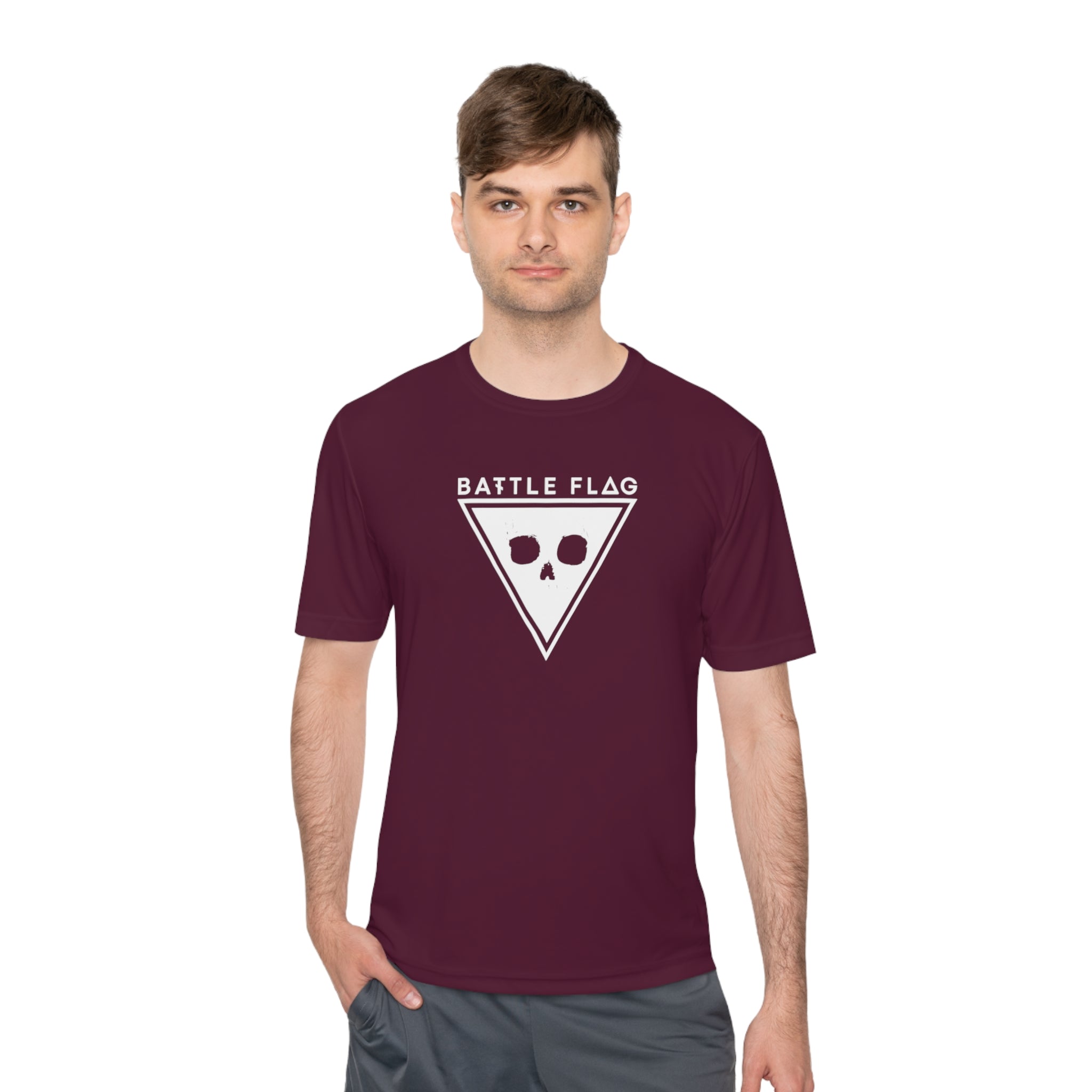 Battle Flag Unisex Moisture Wicking Tee - White Emblem