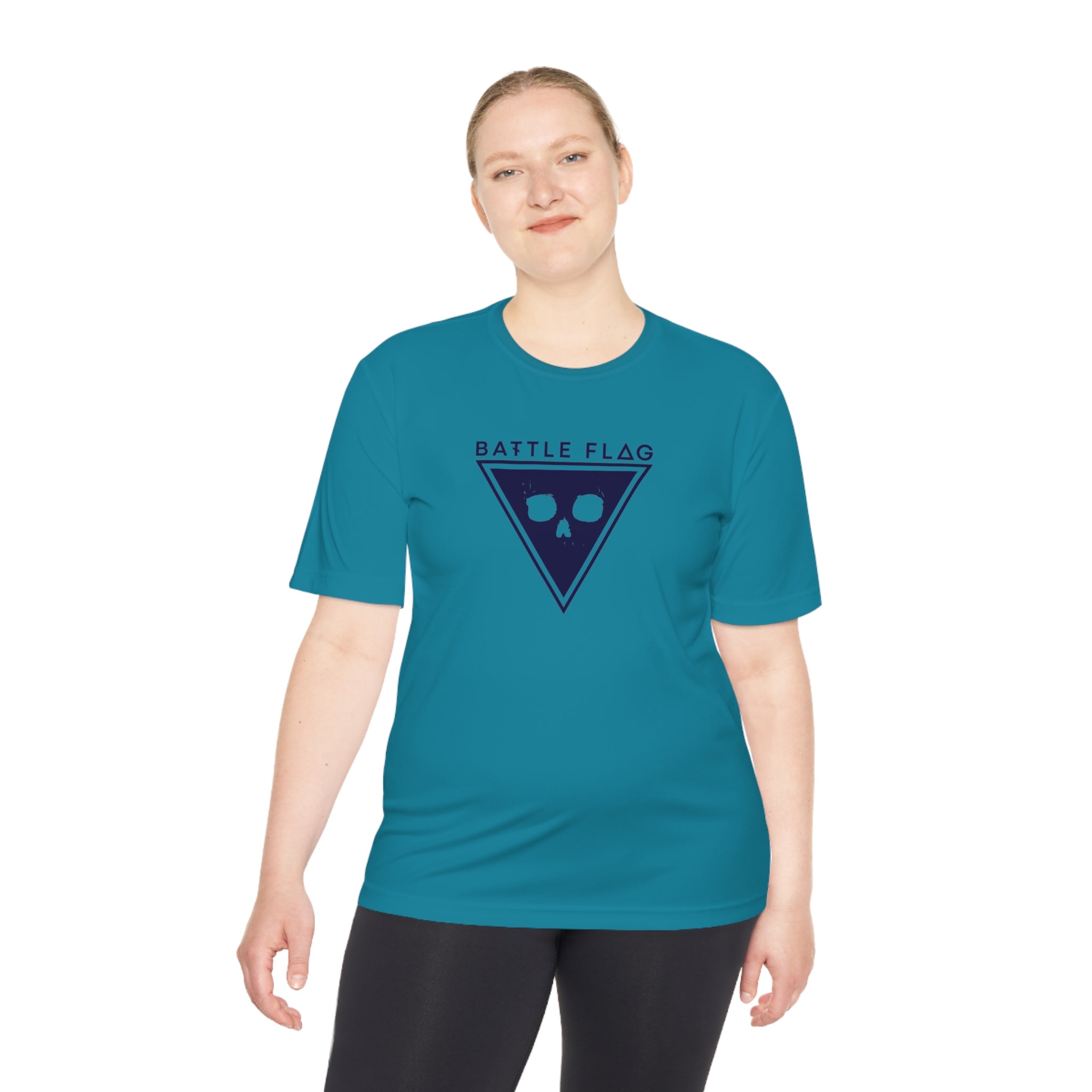Battle Flag Unisex Moisture Wicking Tee - Blue Emblem