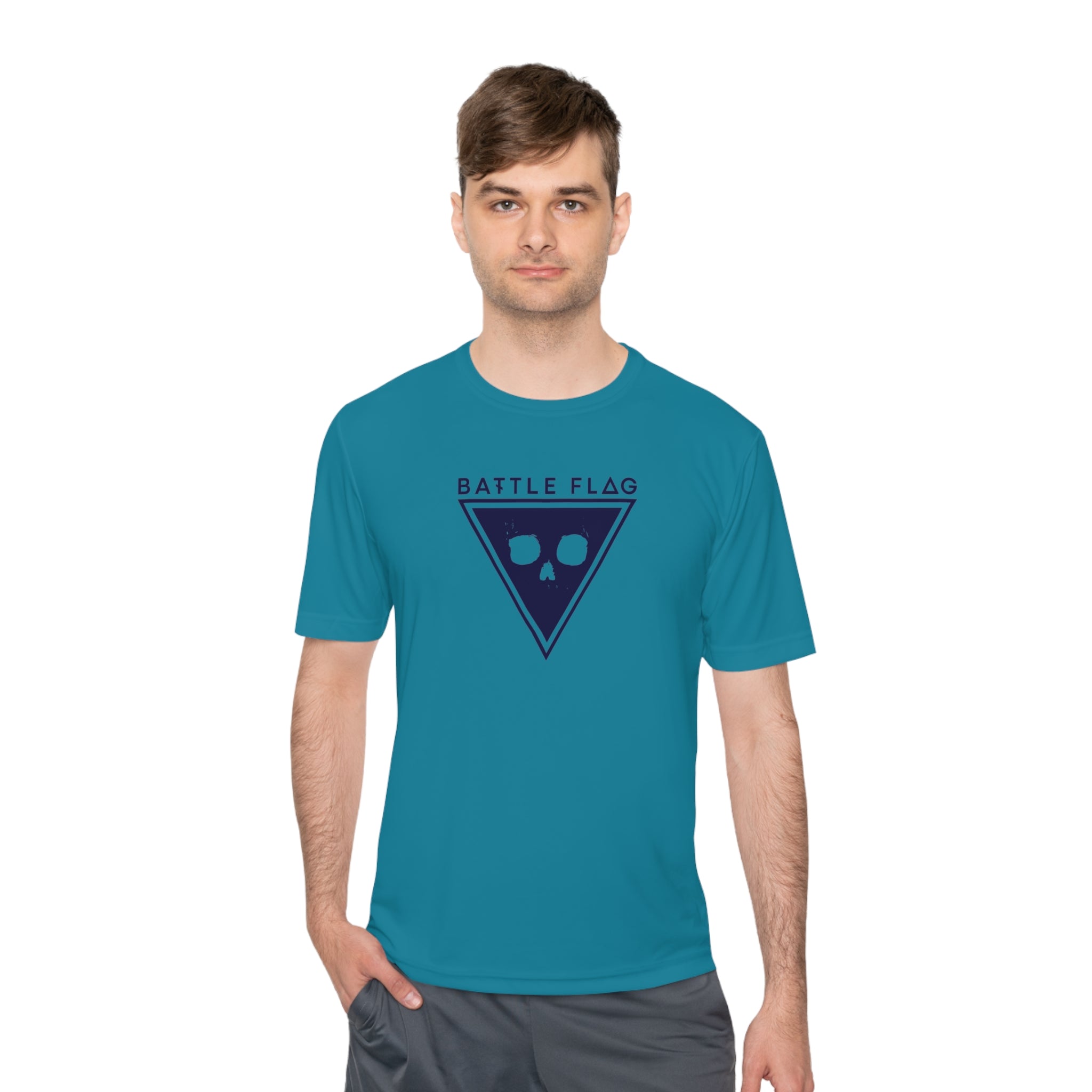 Battle Flag Unisex Moisture Wicking Tee - Blue Emblem