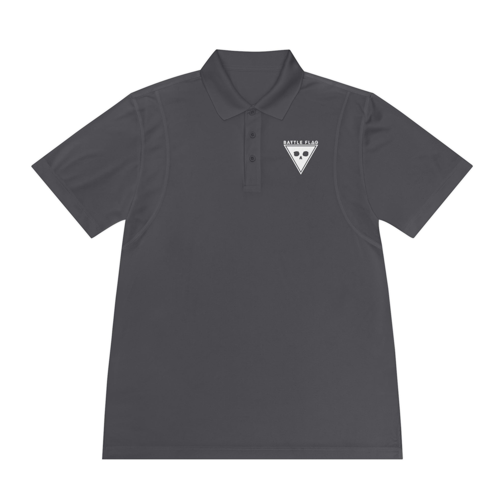 Battle Flag Men's Sport Polo Shirt - White Emblem