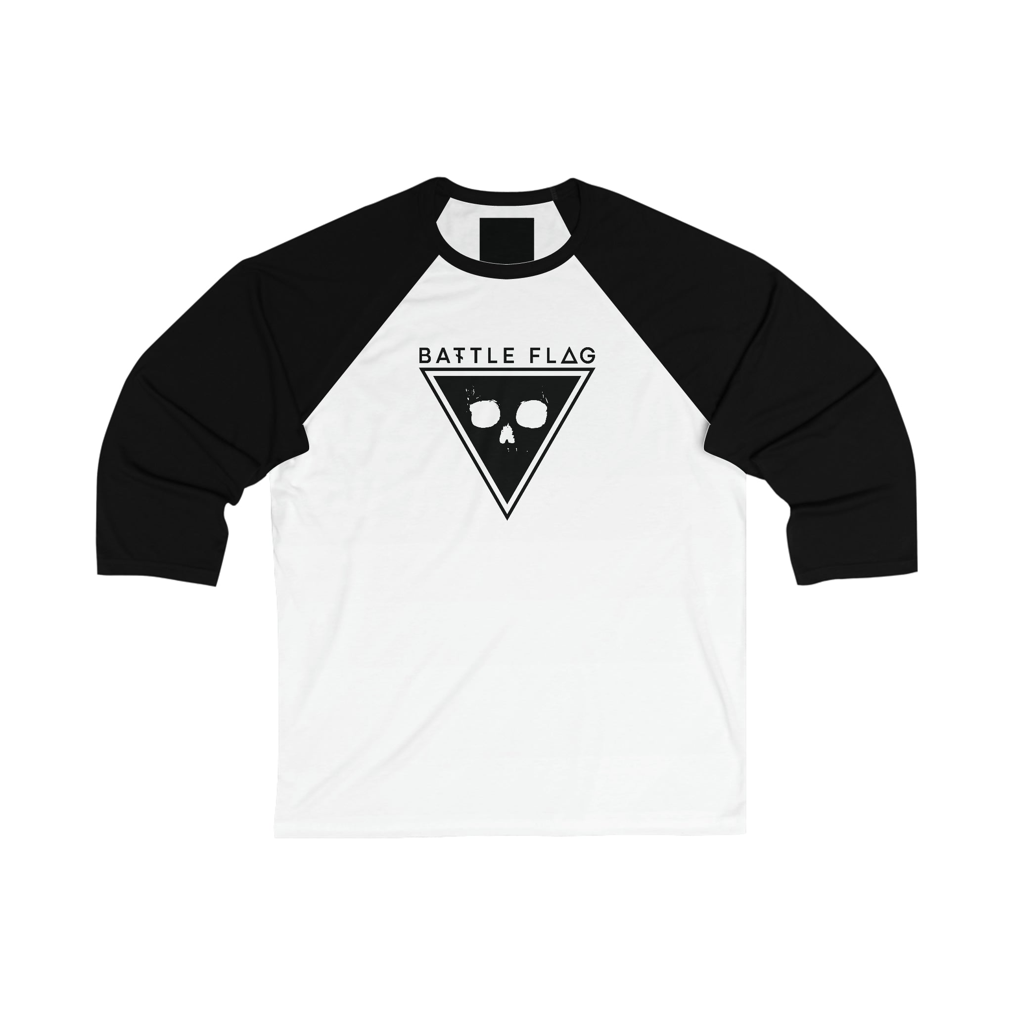 Battle Flag Unisex 3\4 Sleeve Baseball Tee - Black Emblem