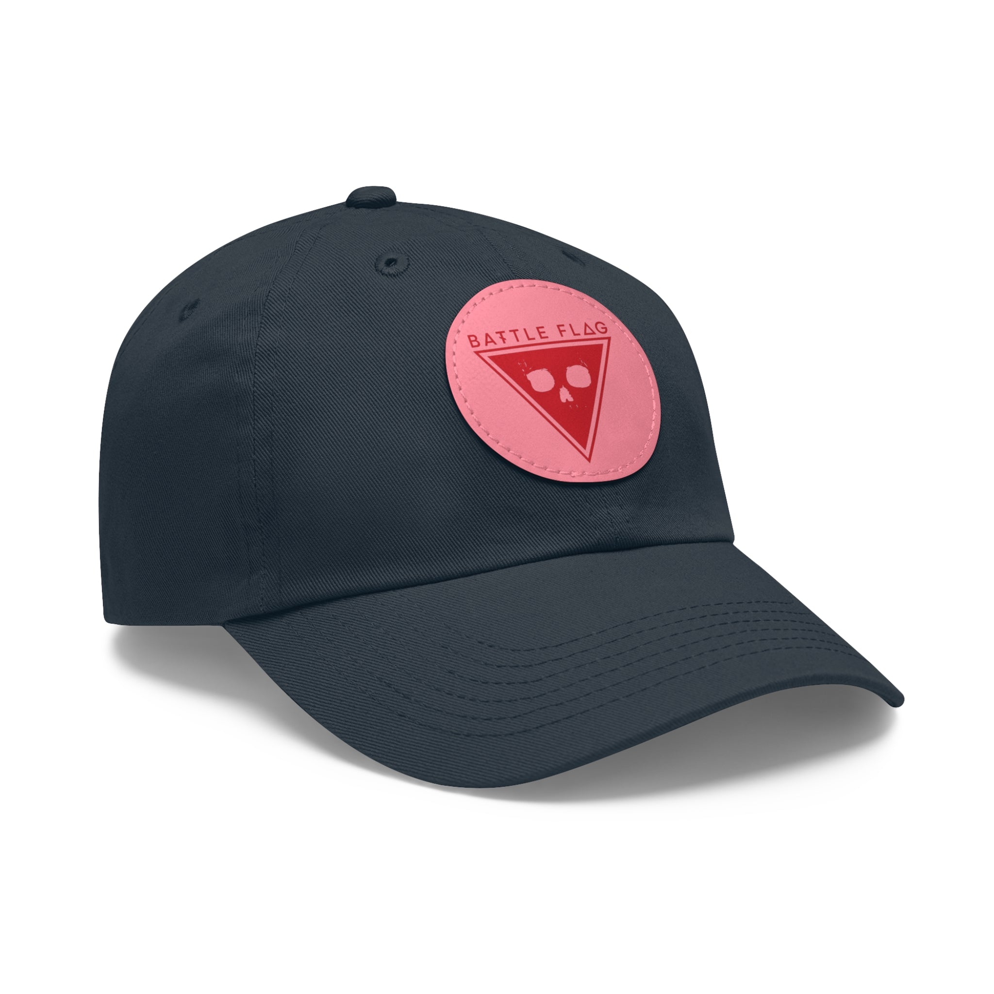 Battle Flag Hat with Leather Patch - Red Emblem
