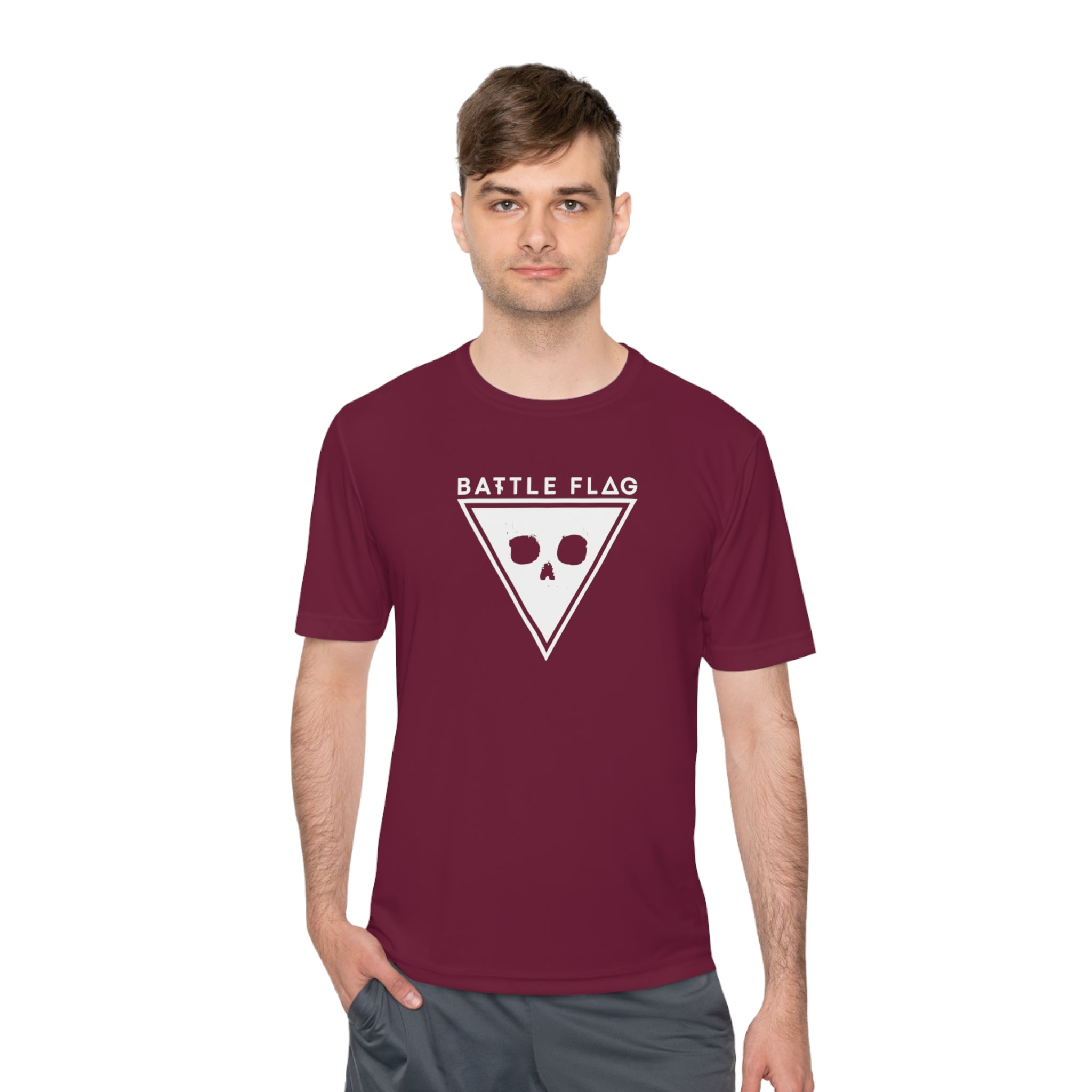 Battle Flag Unisex Moisture Wicking Tee - White Emblem