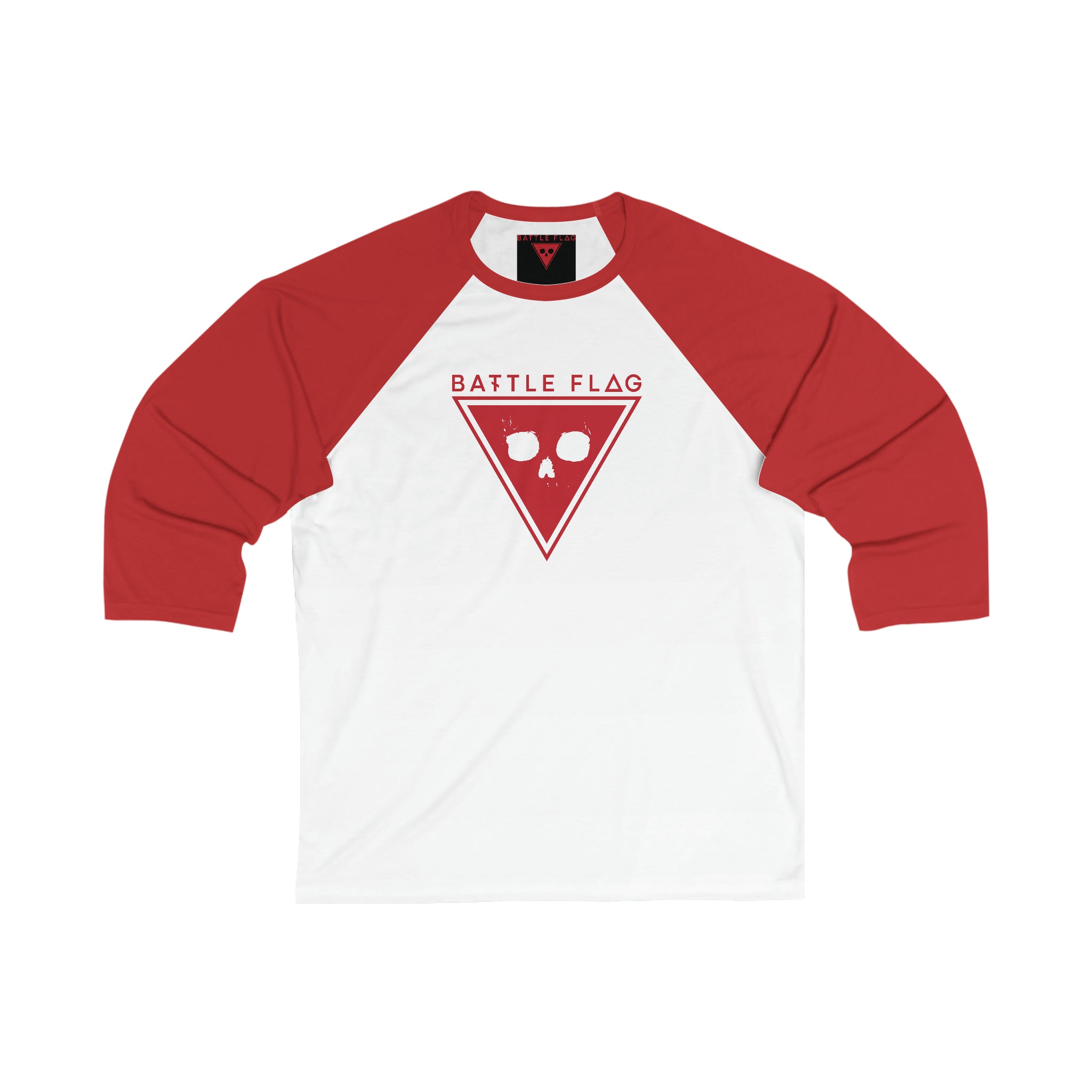 Battle Flag Unisex 3\4 Sleeve Baseball Tee - Red Emblem