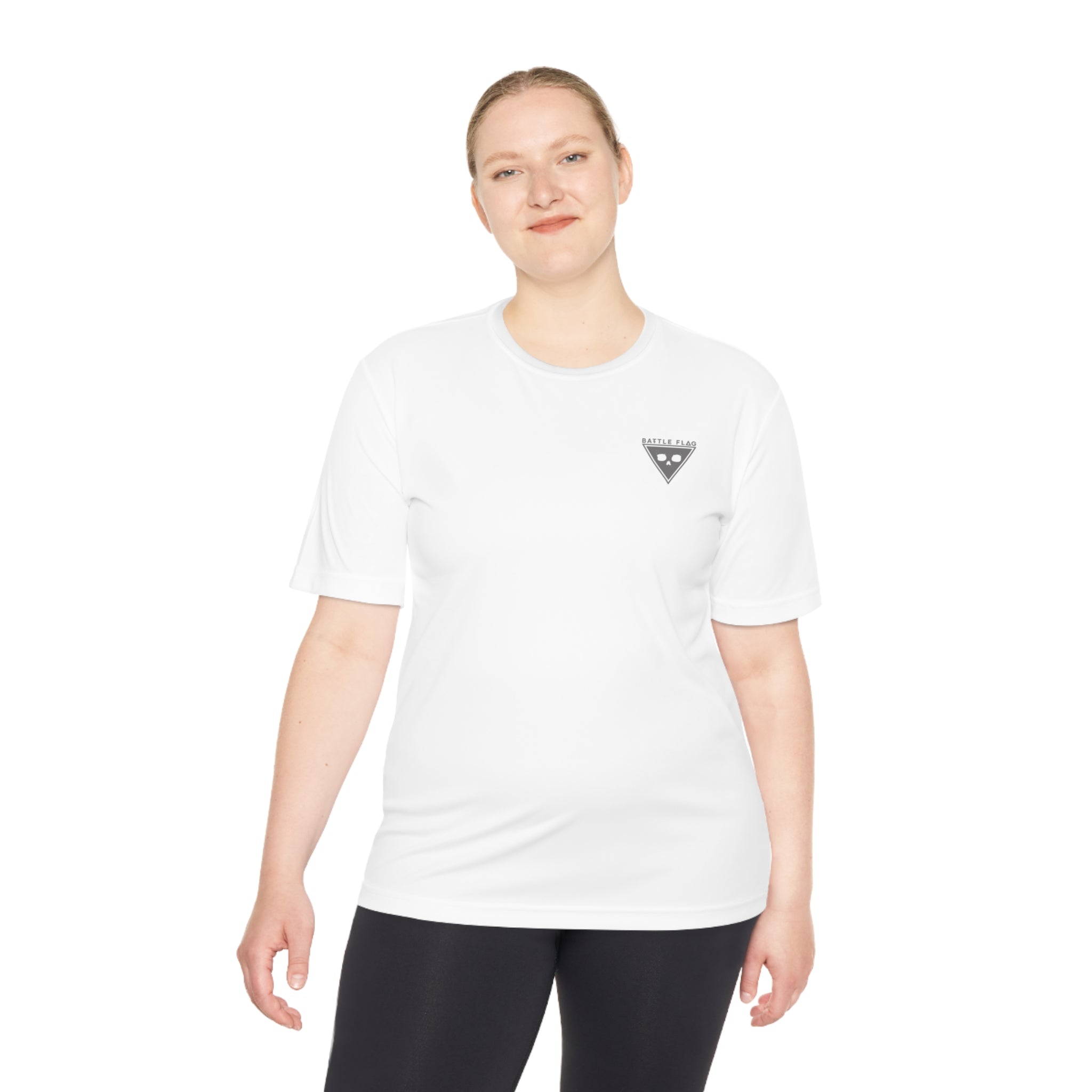Battle Flag Unisex Moisture Wicking Tee - Small Grey Emblem