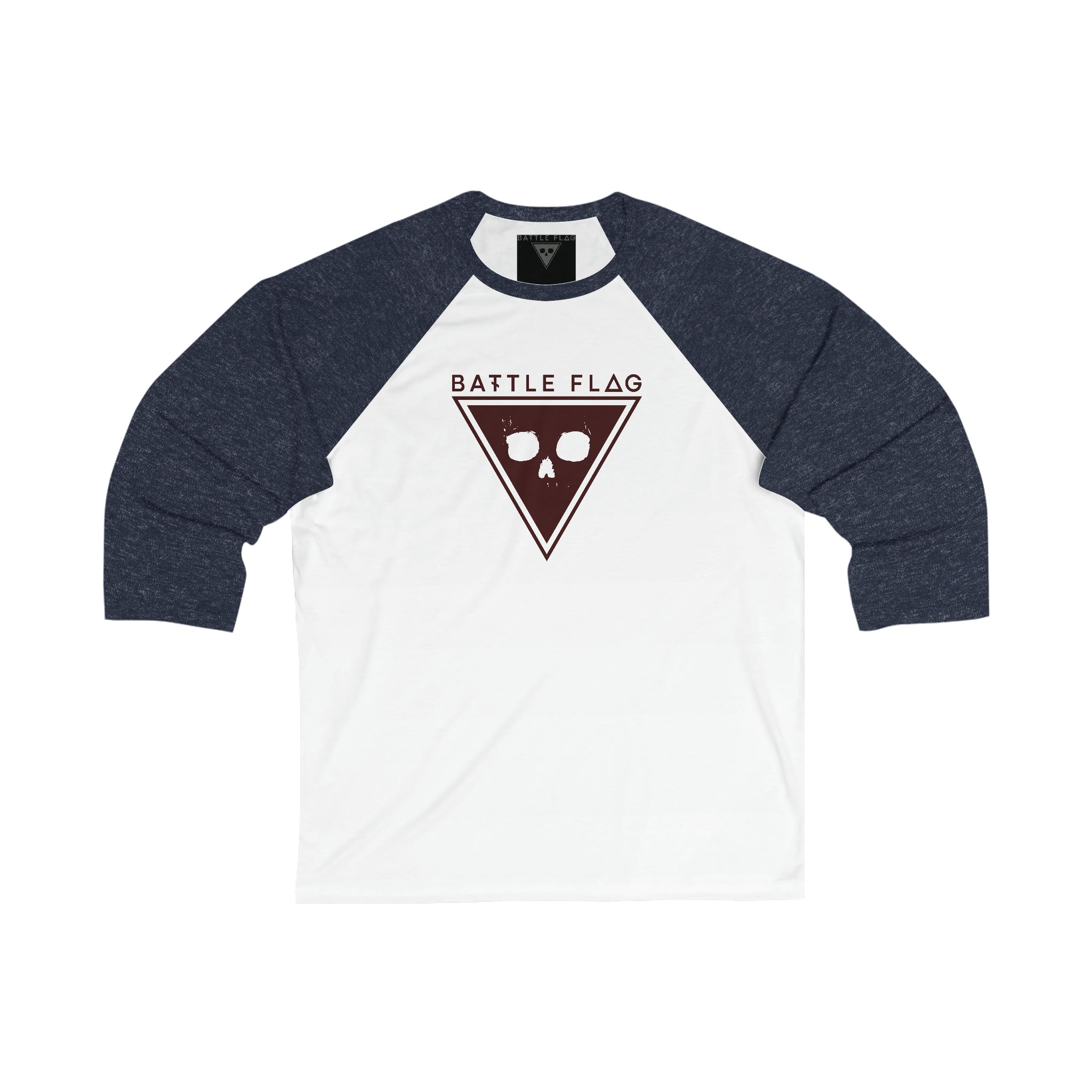 Battle Flag Unisex 3\4 Sleeve Baseball Tee - Maroon Emblem