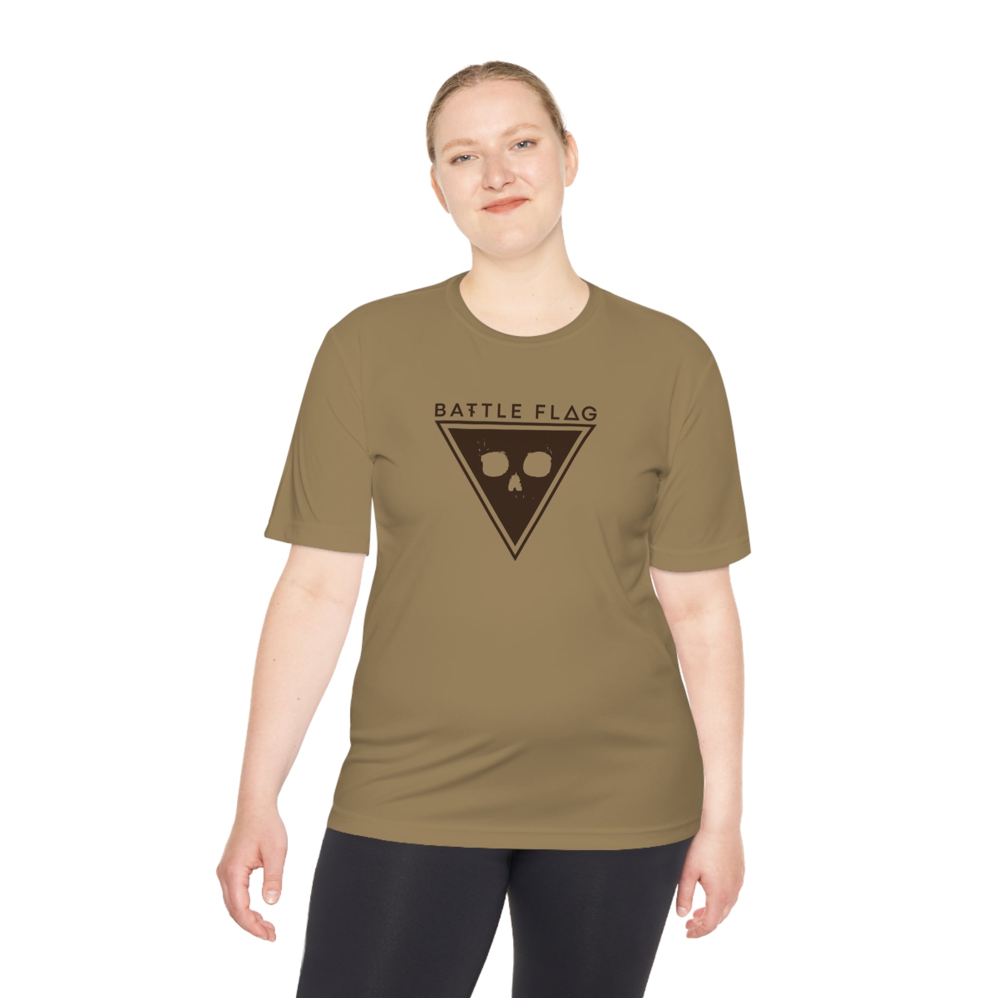 Battle Flag Unisex Moisture Wicking Tee - Brown Emblem