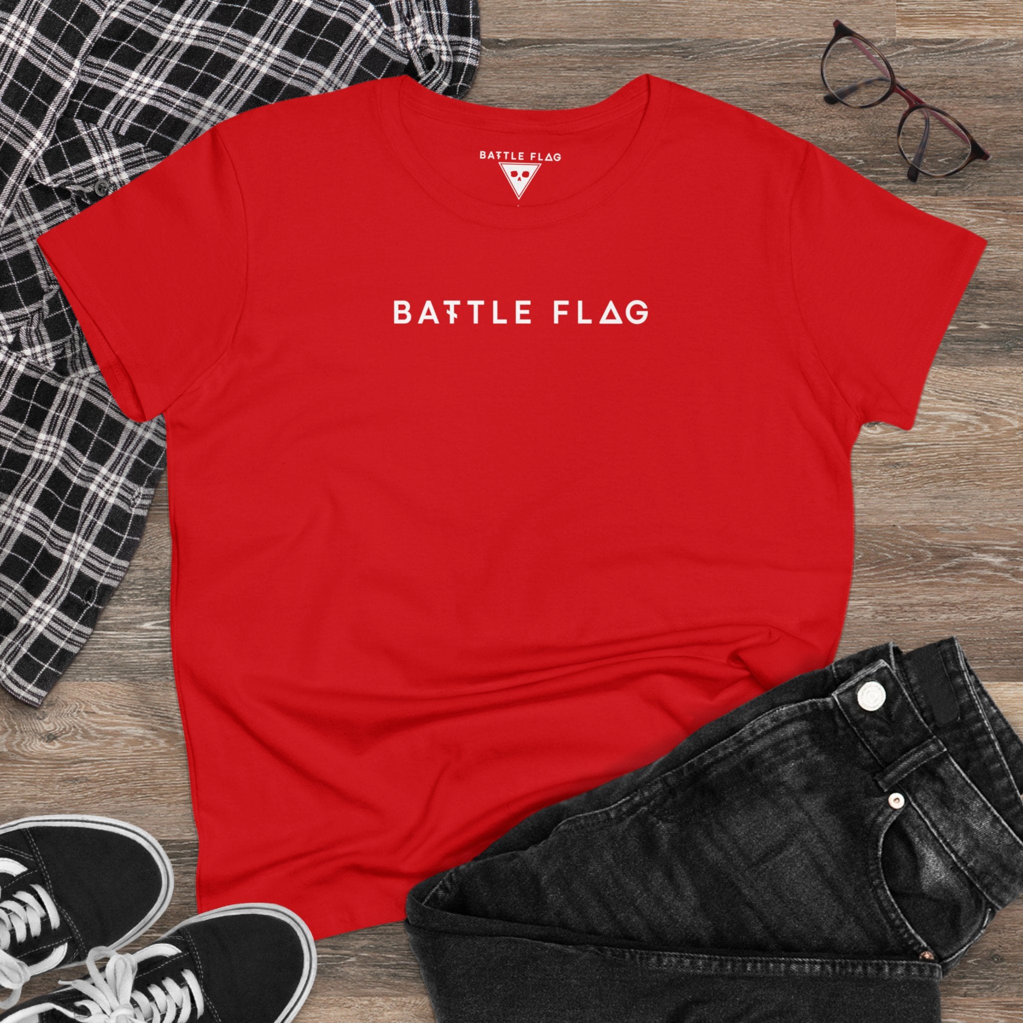 Battle Flag Women's Midweight Cotton Tee