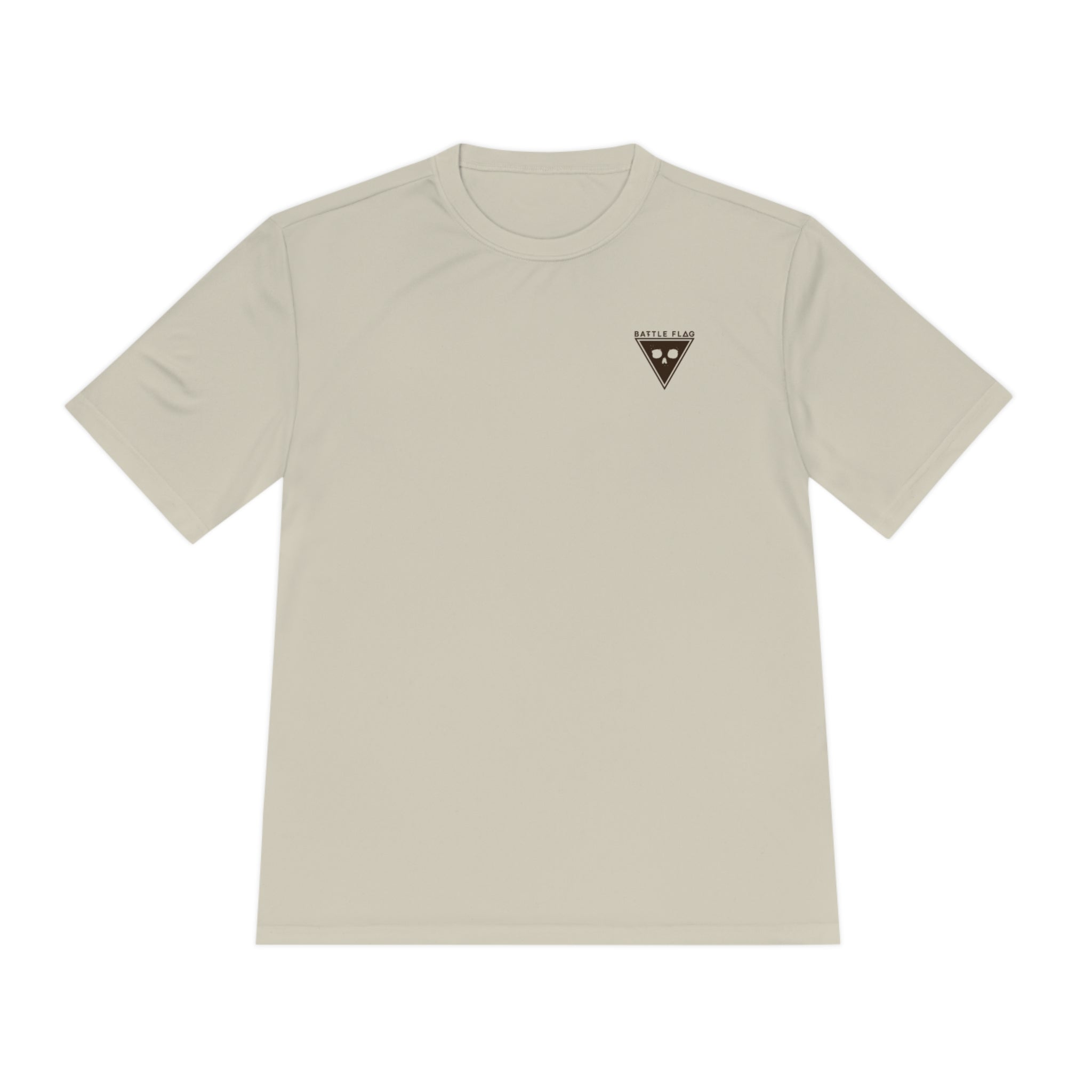 Battle Flag Unisex Moisture Wicking Tee - Small Brown Emblem