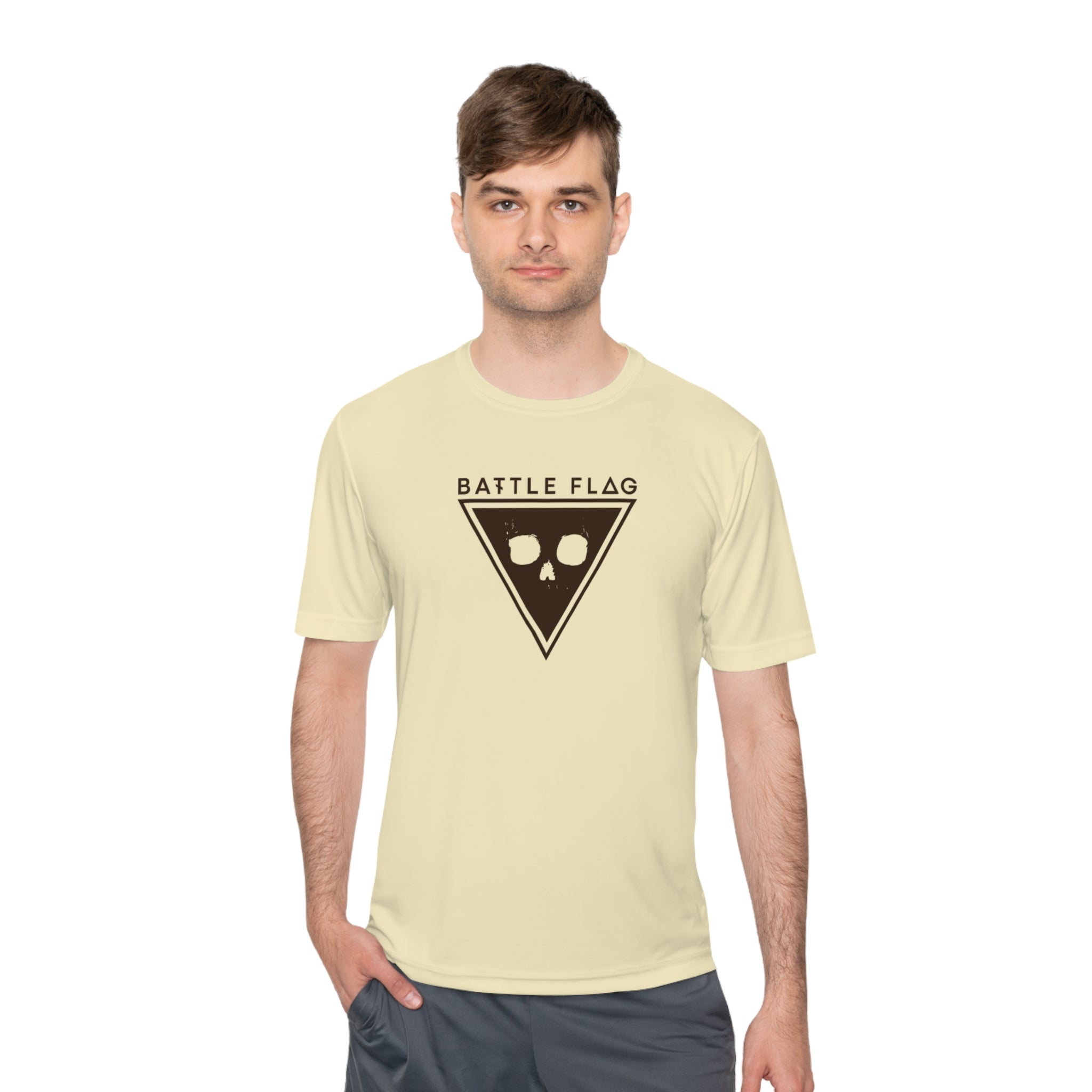 Battle Flag Unisex Moisture Wicking Tee - Brown Emblem