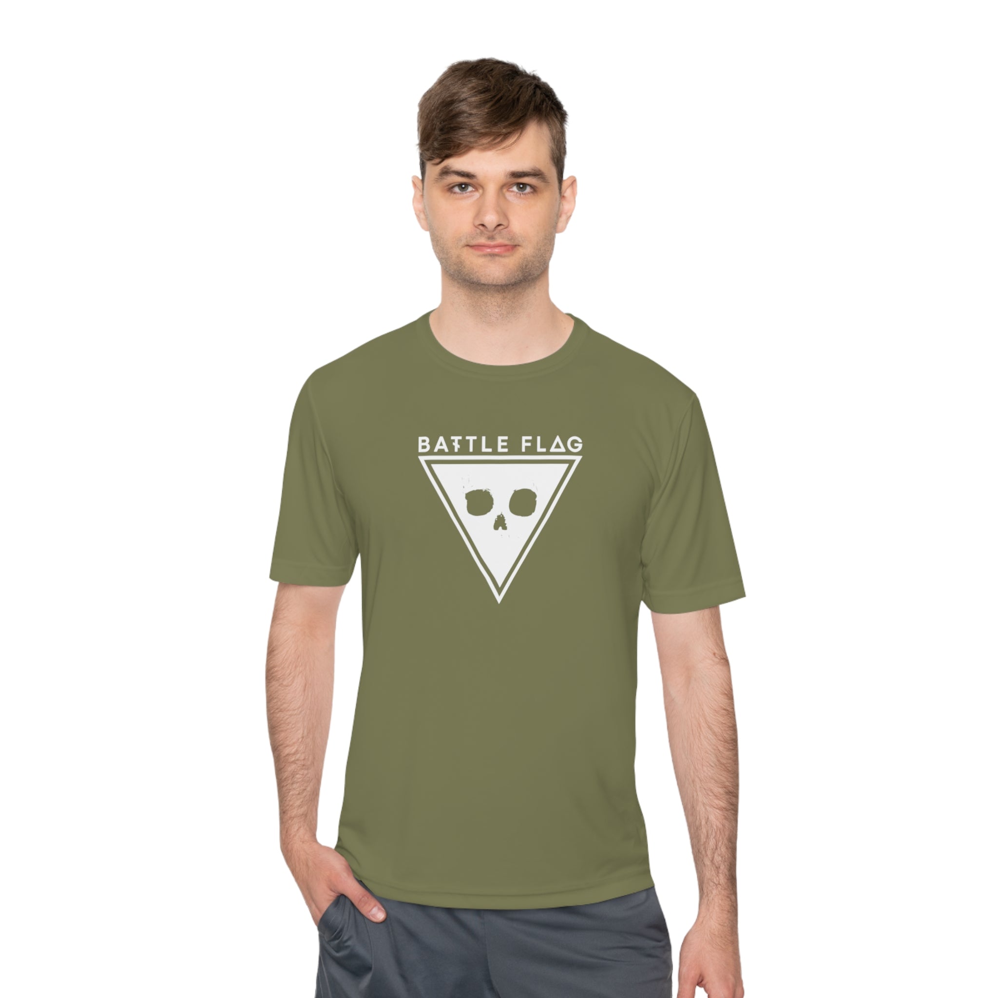 Battle Flag Unisex Moisture Wicking Tee - White Emblem