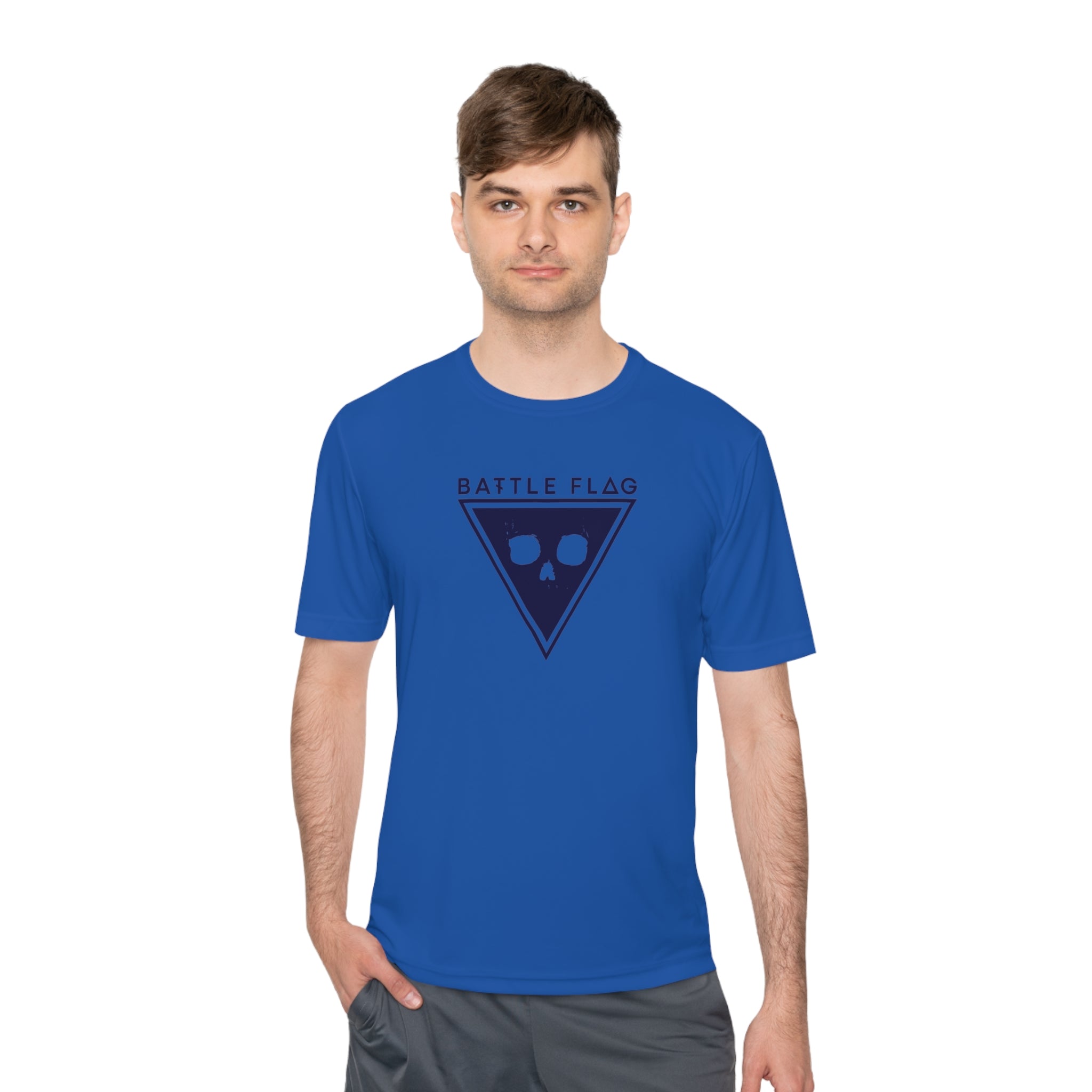 Battle Flag Unisex Moisture Wicking Tee - Blue Emblem