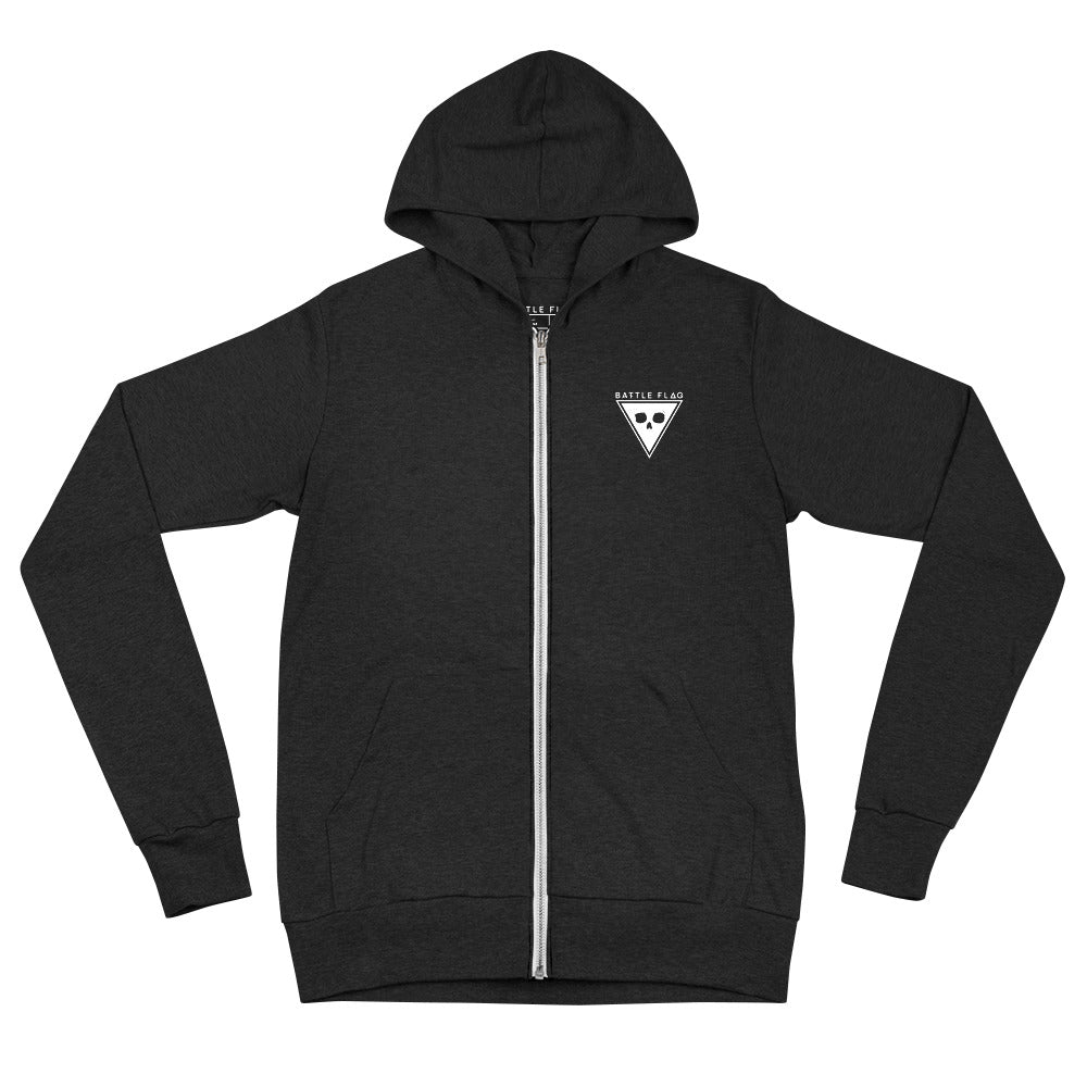 Battle Flag Unisex Zip Hoodie - Front Emblem