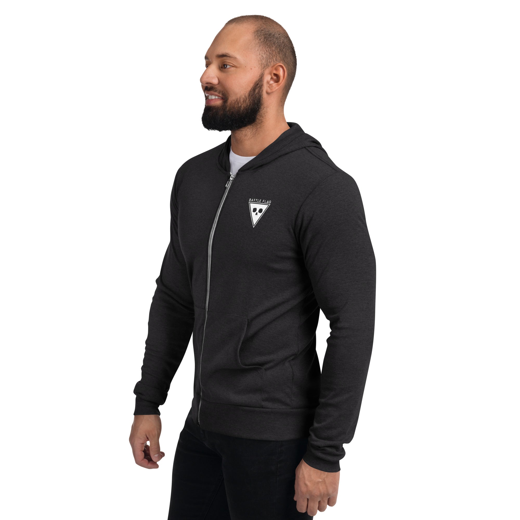 Battle Flag Unisex Zip Hoodie - Front Emblem