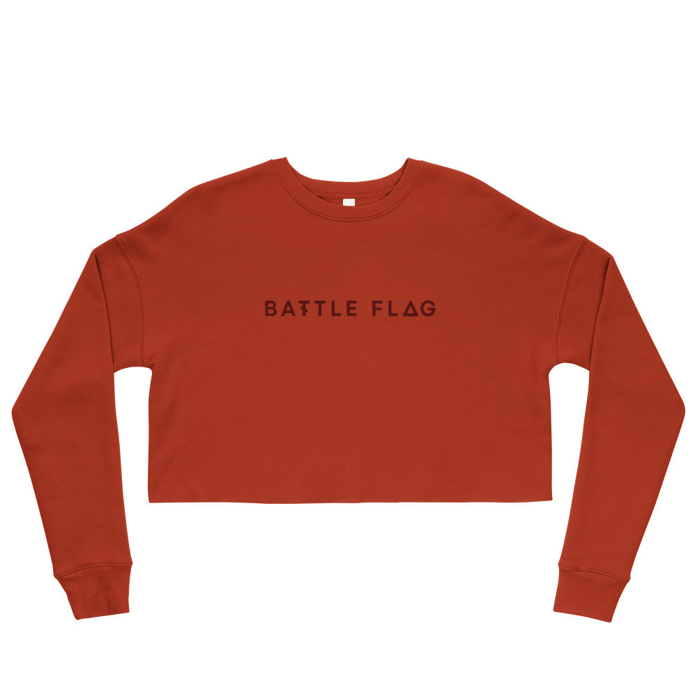 Logo Crop Sweatshirt - Red Embroidery