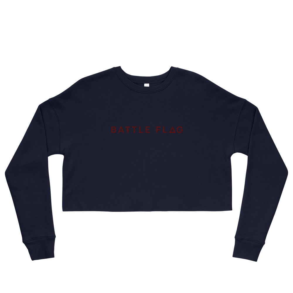 Logo Crop Sweatshirt - Red Embroidery