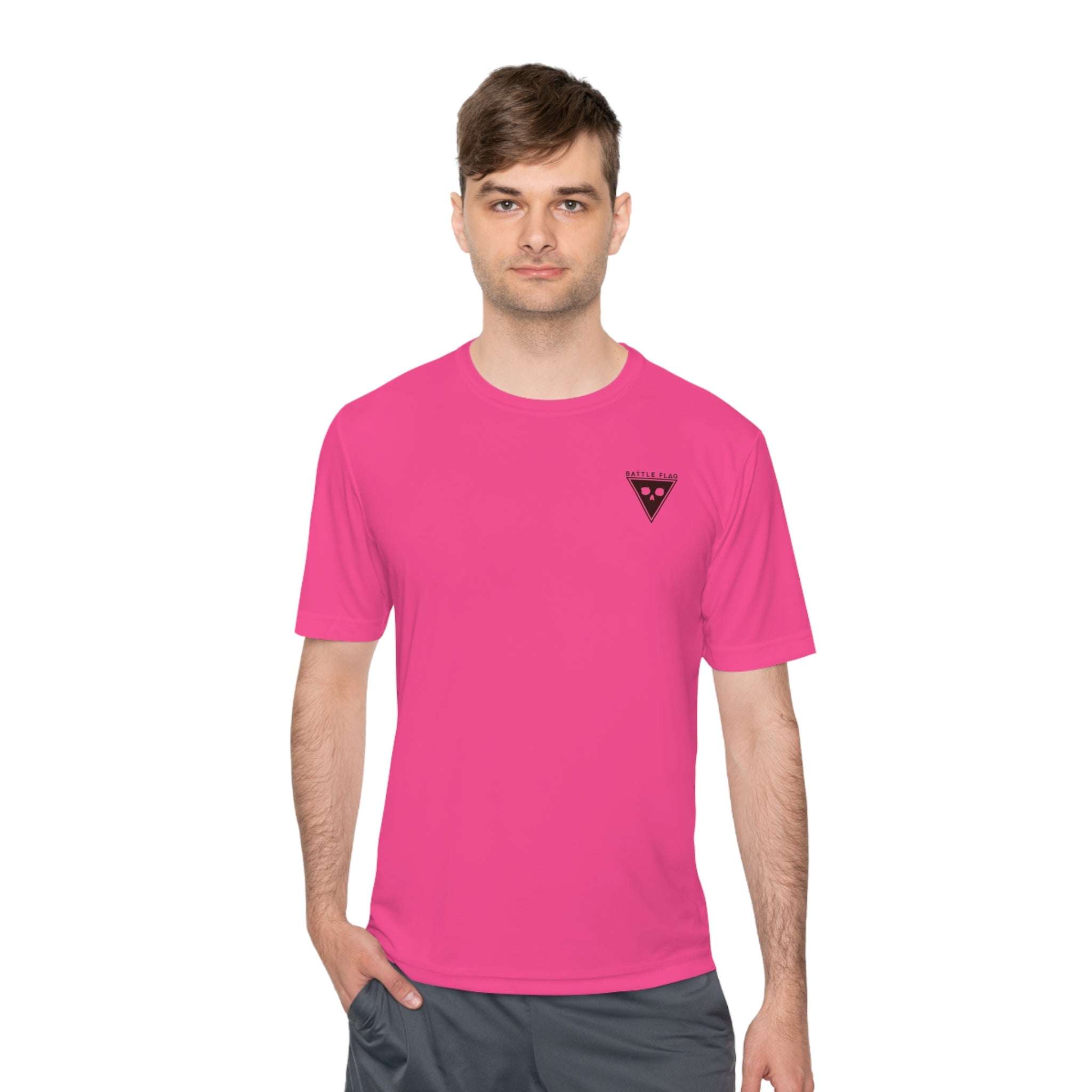 Battle Flag Unisex Moisture Wicking Tee - Small Red Emblem