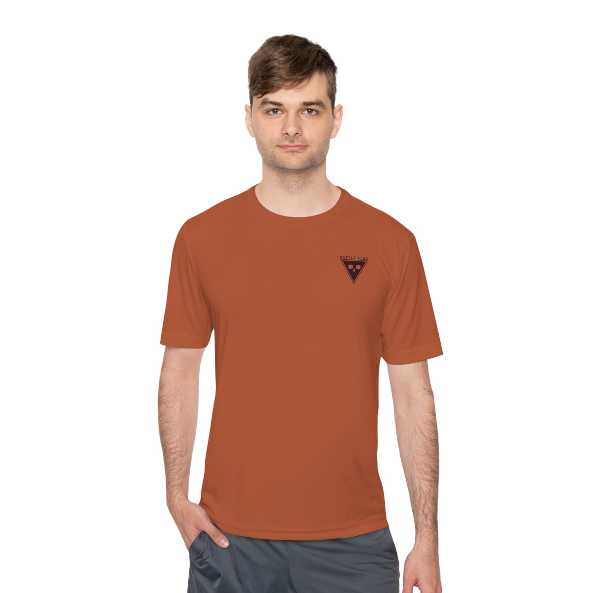 Battle Flag Unisex Moisture Wicking Tee - Small Red Emblem