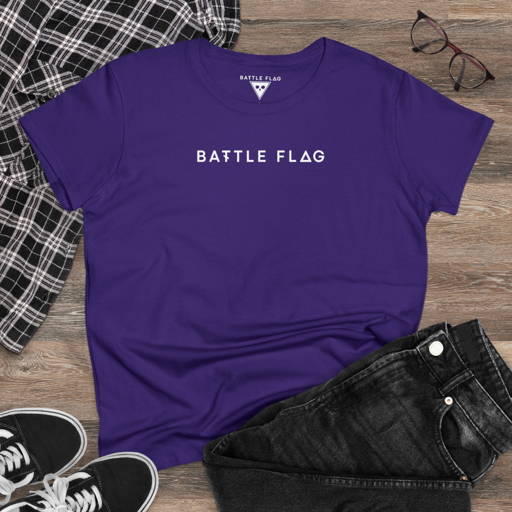 Battle Flag Women's Midweight Cotton Tee
