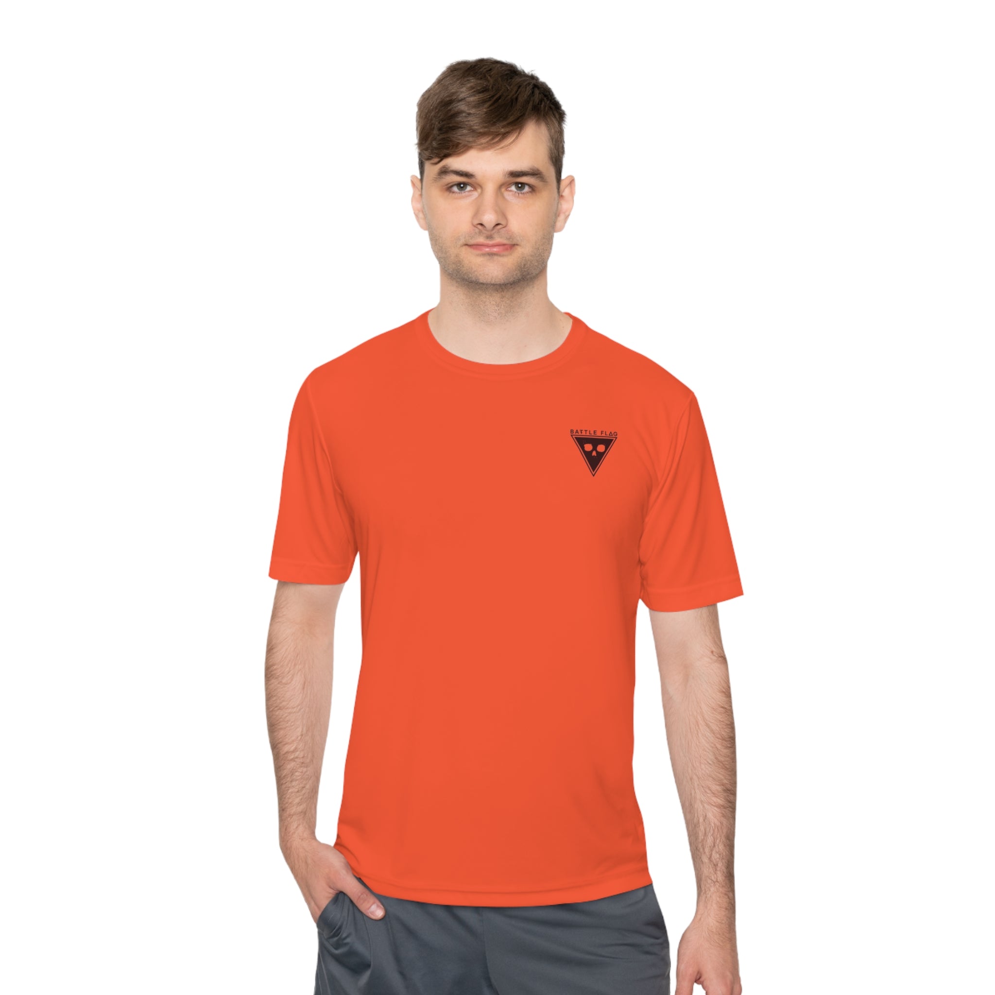Battle Flag Unisex Moisture Wicking Tee - Small Red Emblem