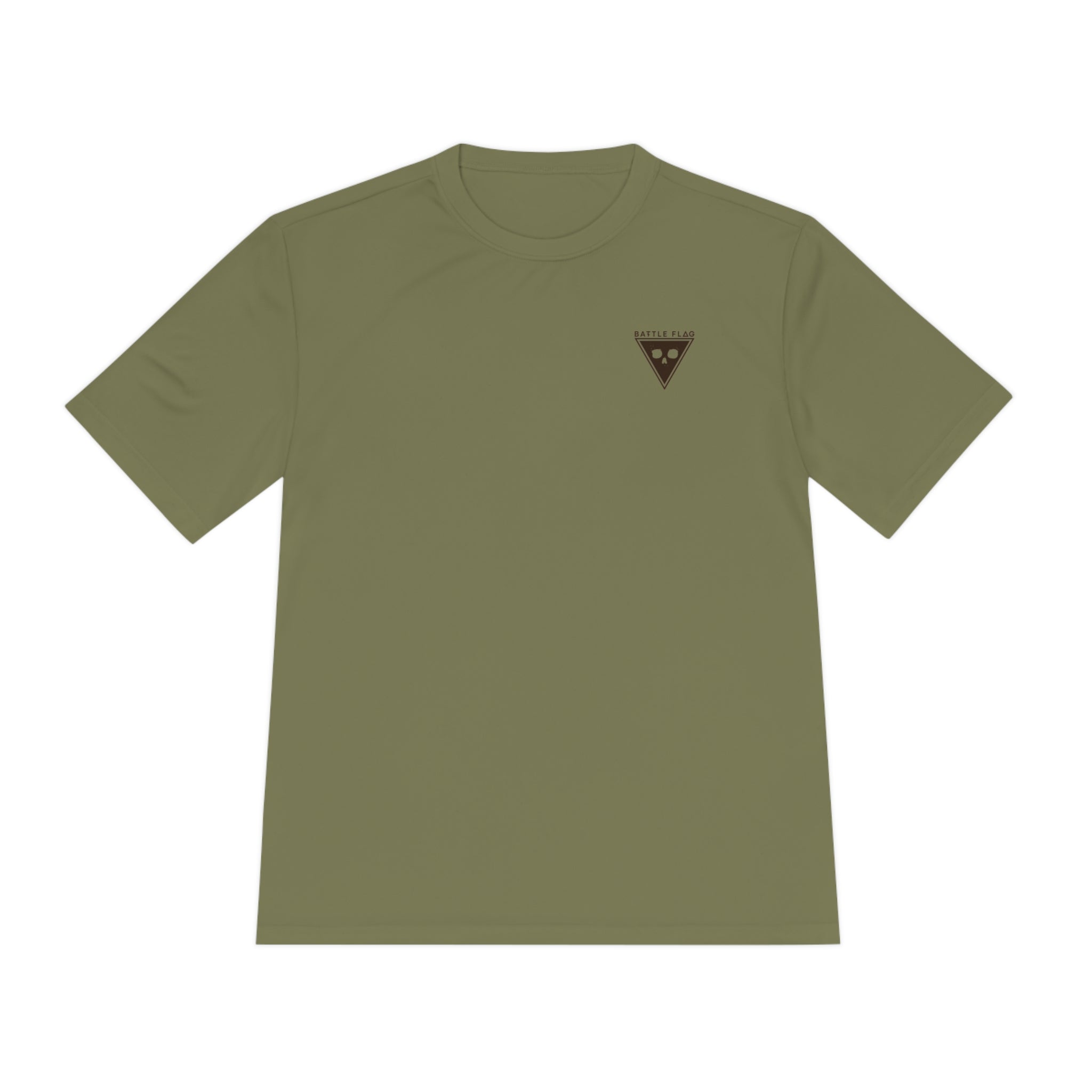 Battle Flag Unisex Moisture Wicking Tee - Small Brown Emblem