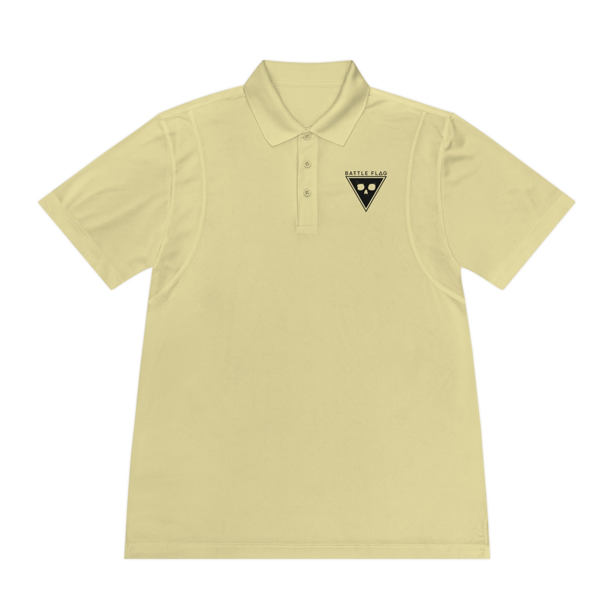 Battle Flag Men's Sport Polo Shirt - Black Emblem