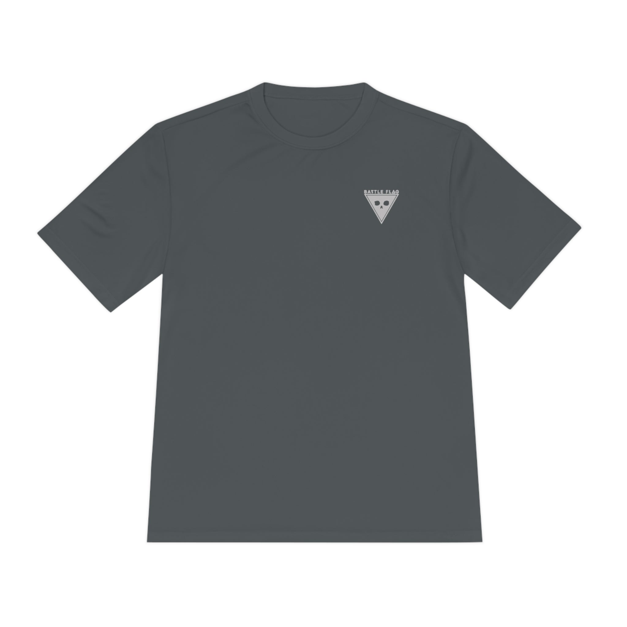 Battle Flag Unisex Moisture Wicking Tee - Small Light Grey Emblem