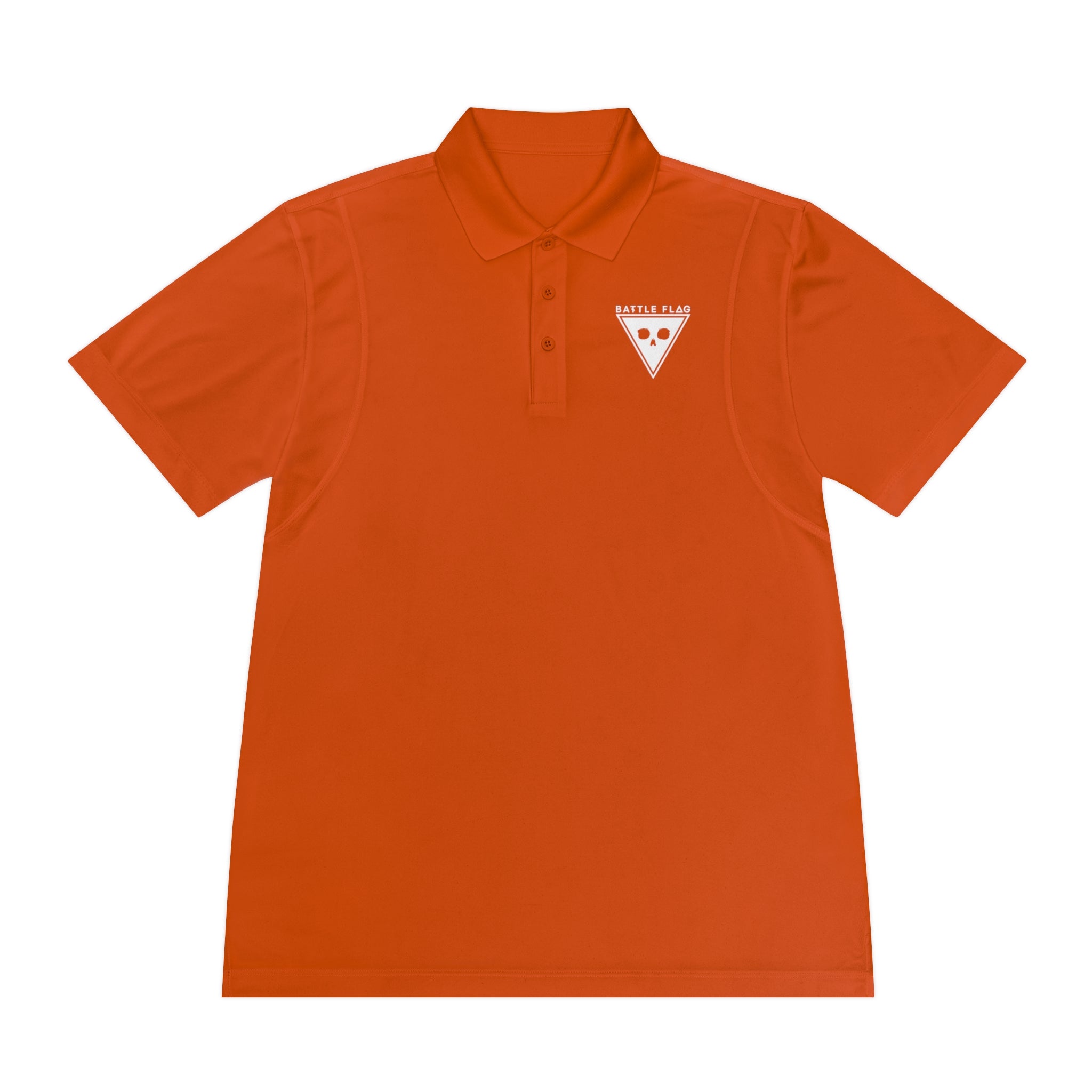 Battle Flag Men's Sport Polo Shirt - White Emblem